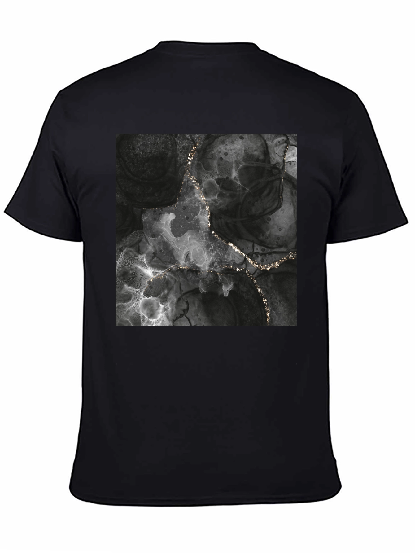 Black Abstract Art Black T-Shirt view 4