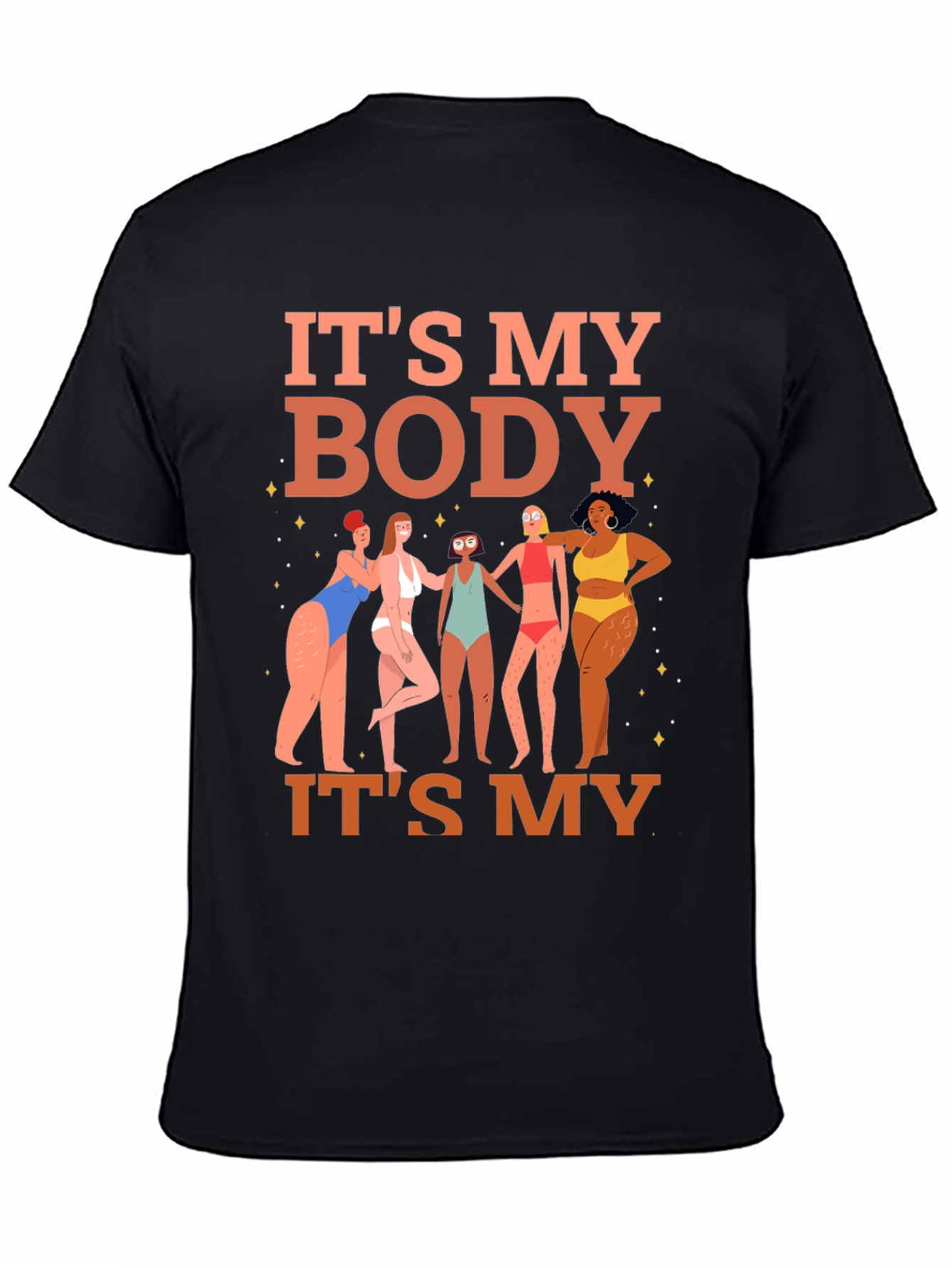 Black It's My Body T-Shirt - Women's Rights Graphic Tee view 4