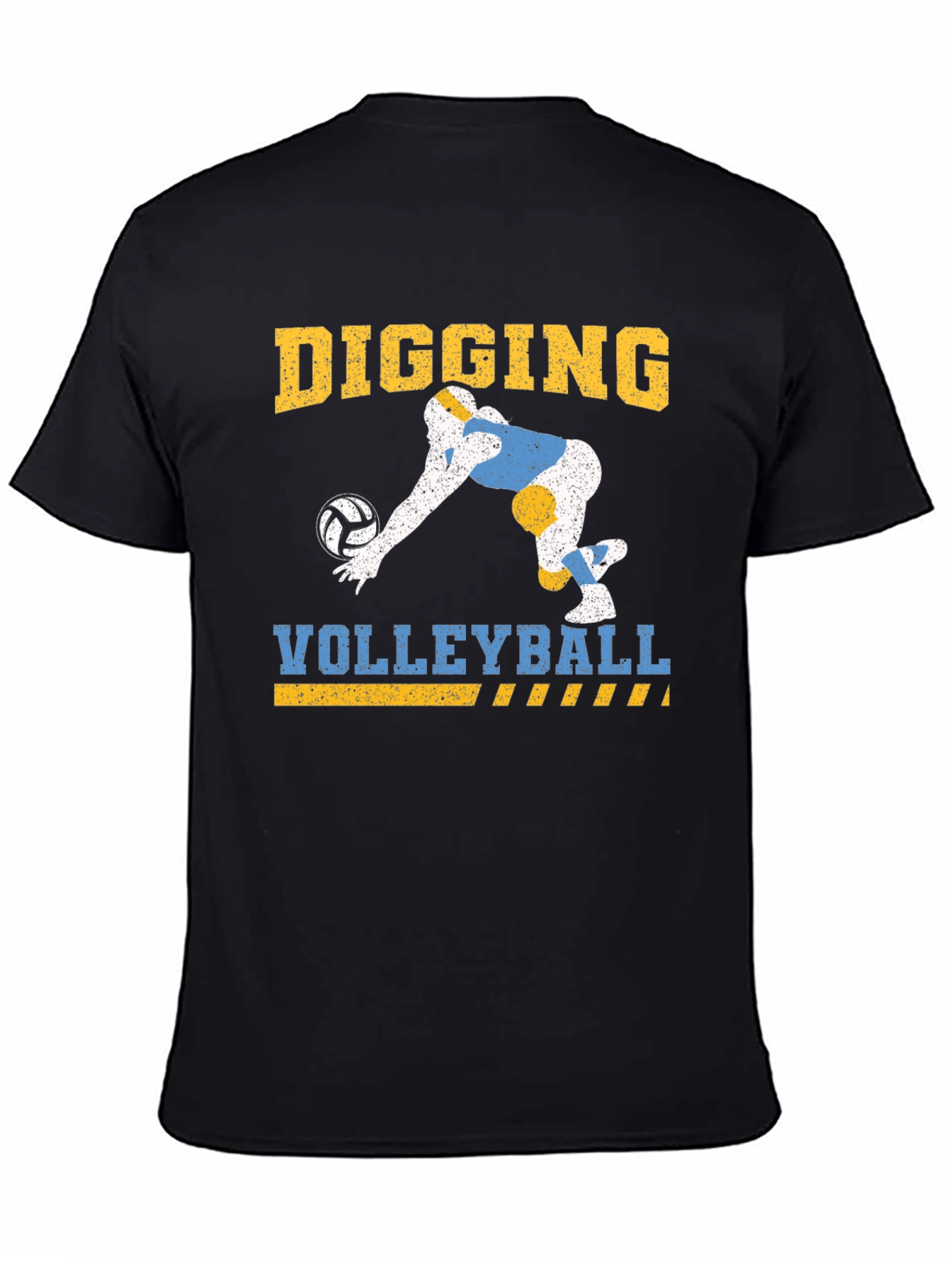 Black Digging Volleyball Graphic Tee - Black view 4