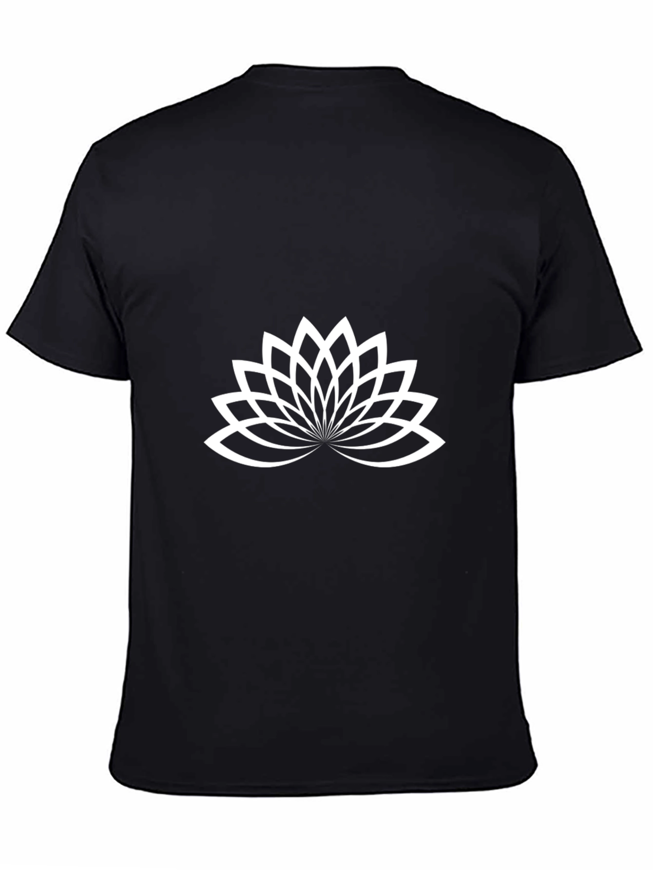 Black Lotus Flower Graphic Tee - Modern Black T-Shirt view 4