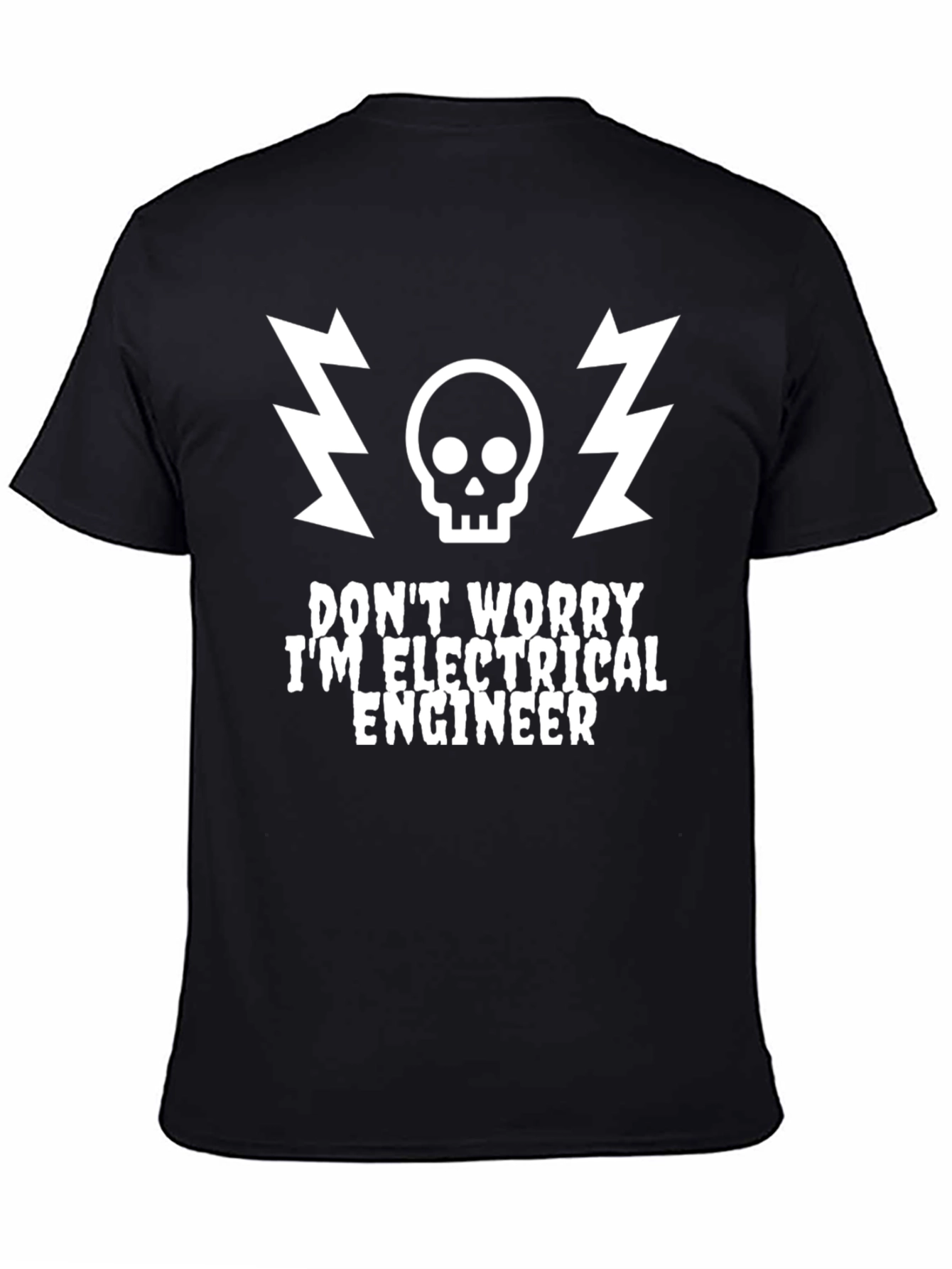 Black Electrical Engineer Graphic T-Shirt - Funny Warning Tee view 4