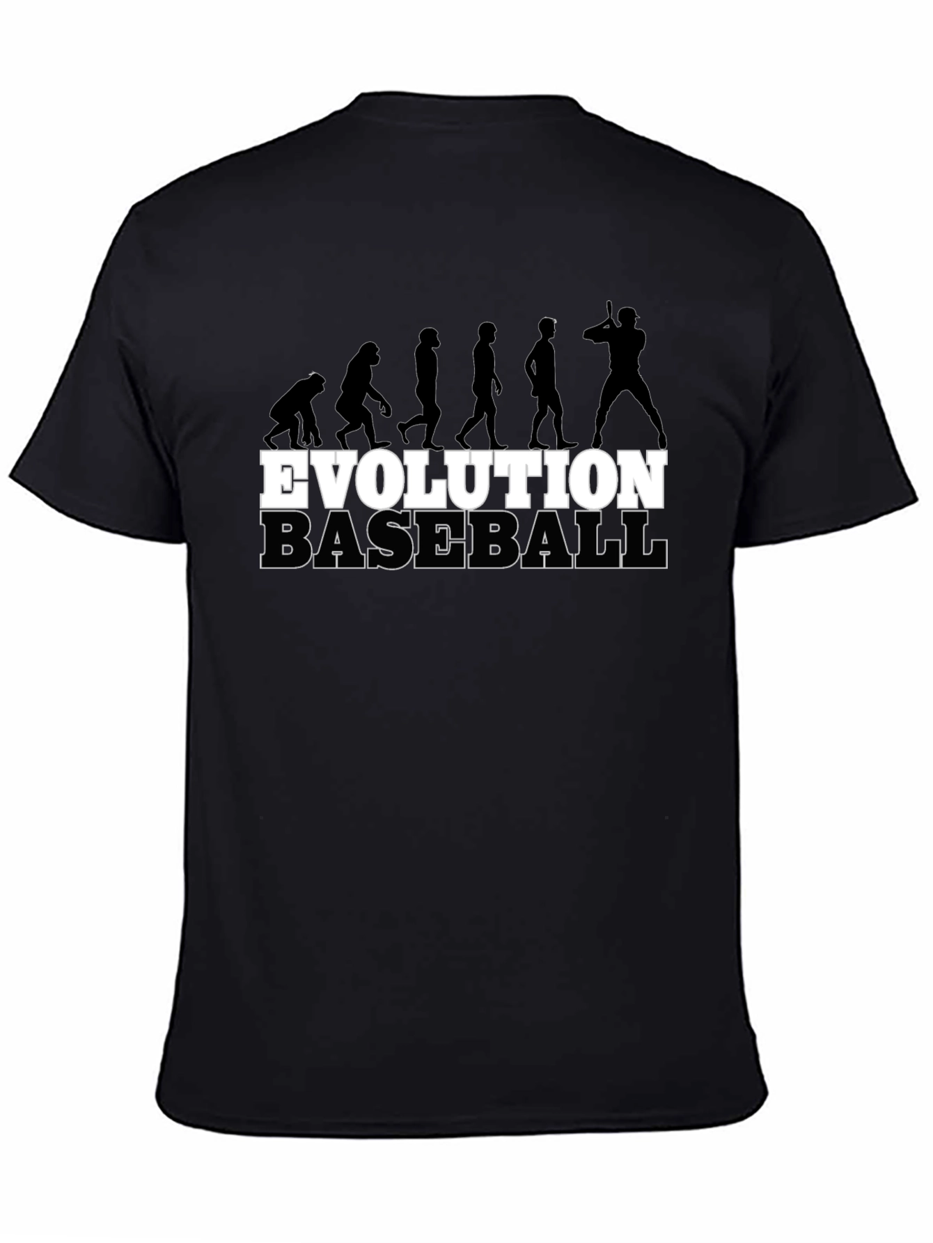 Black Evolution of Baseball Black T-Shirt view 4