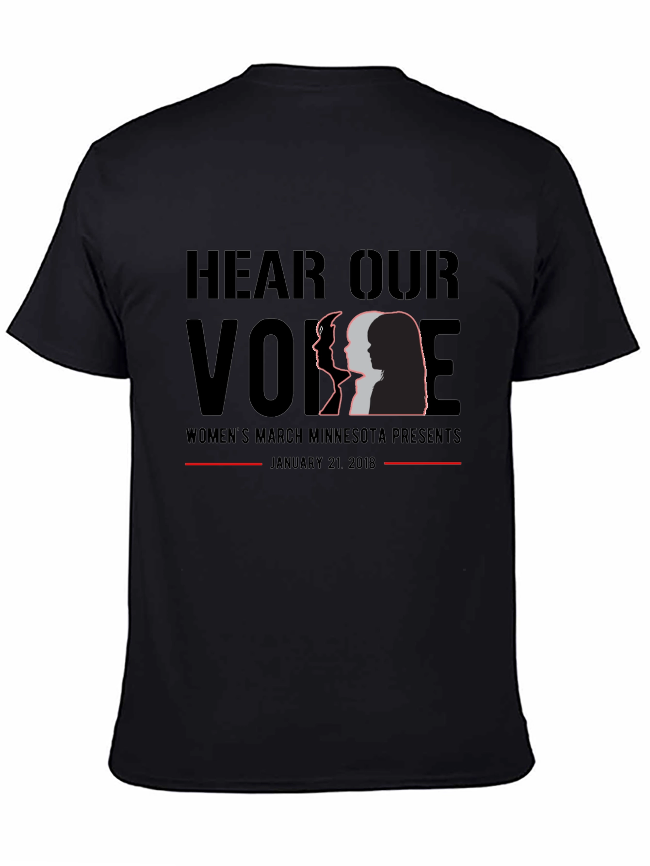 Hear Our Voice Women's March Black T-Shirt - 4