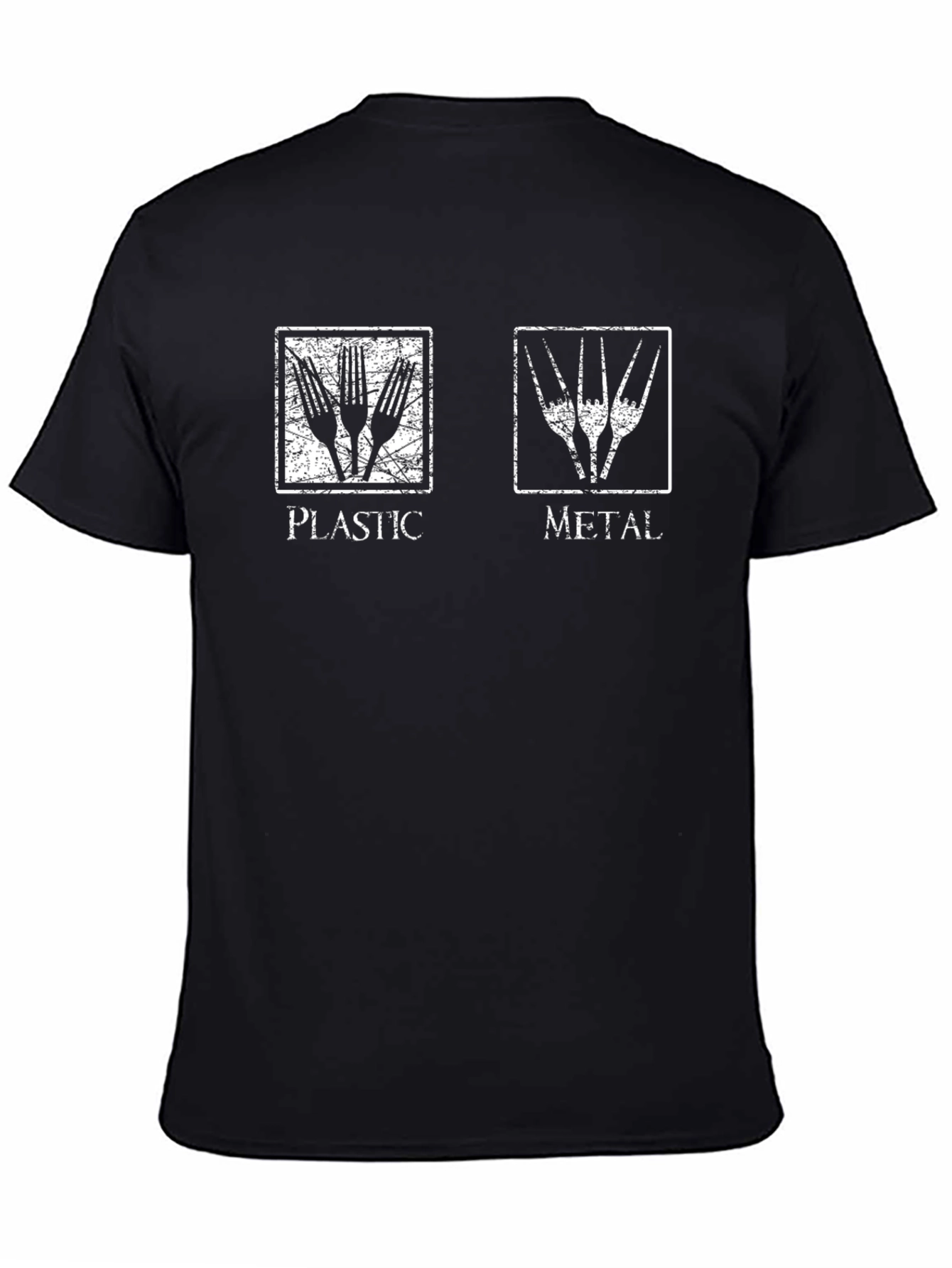 Black Plastic or Metal Forks Graphic Tee view 4