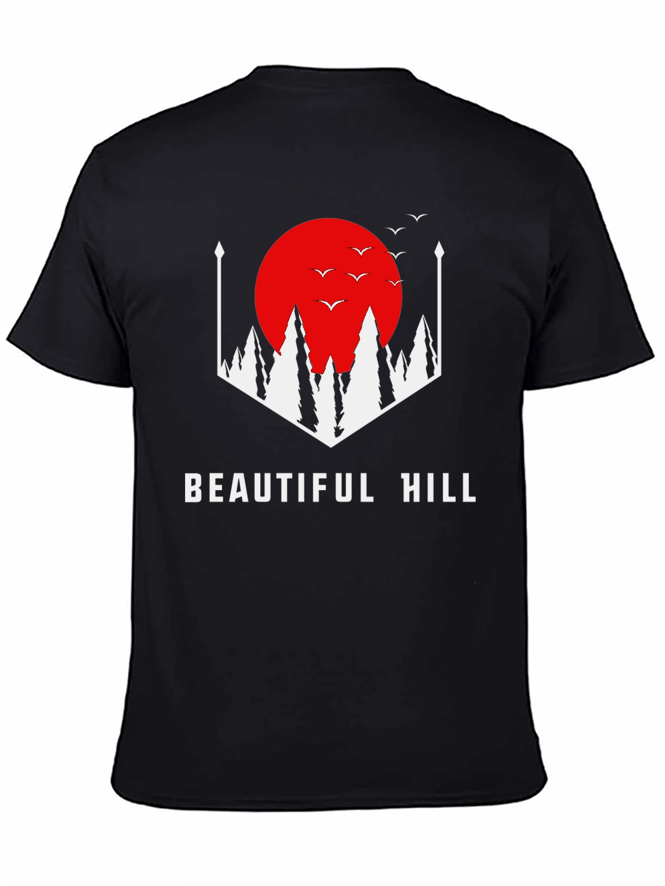 Black Beautiful Hill Graphic Tee - Stylish Comfort view 4
