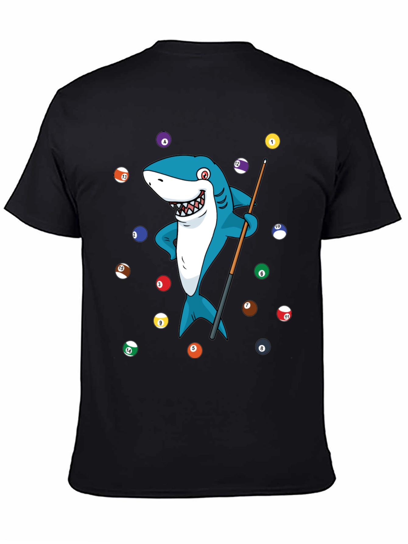 Black Shark Pool Player Graphic Tee view 4