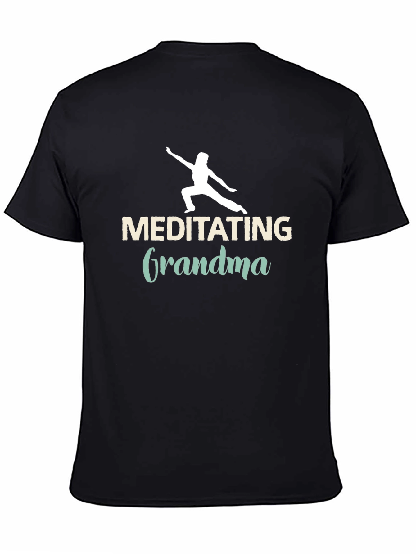 Black Meditating Grandma Black Tee view 4
