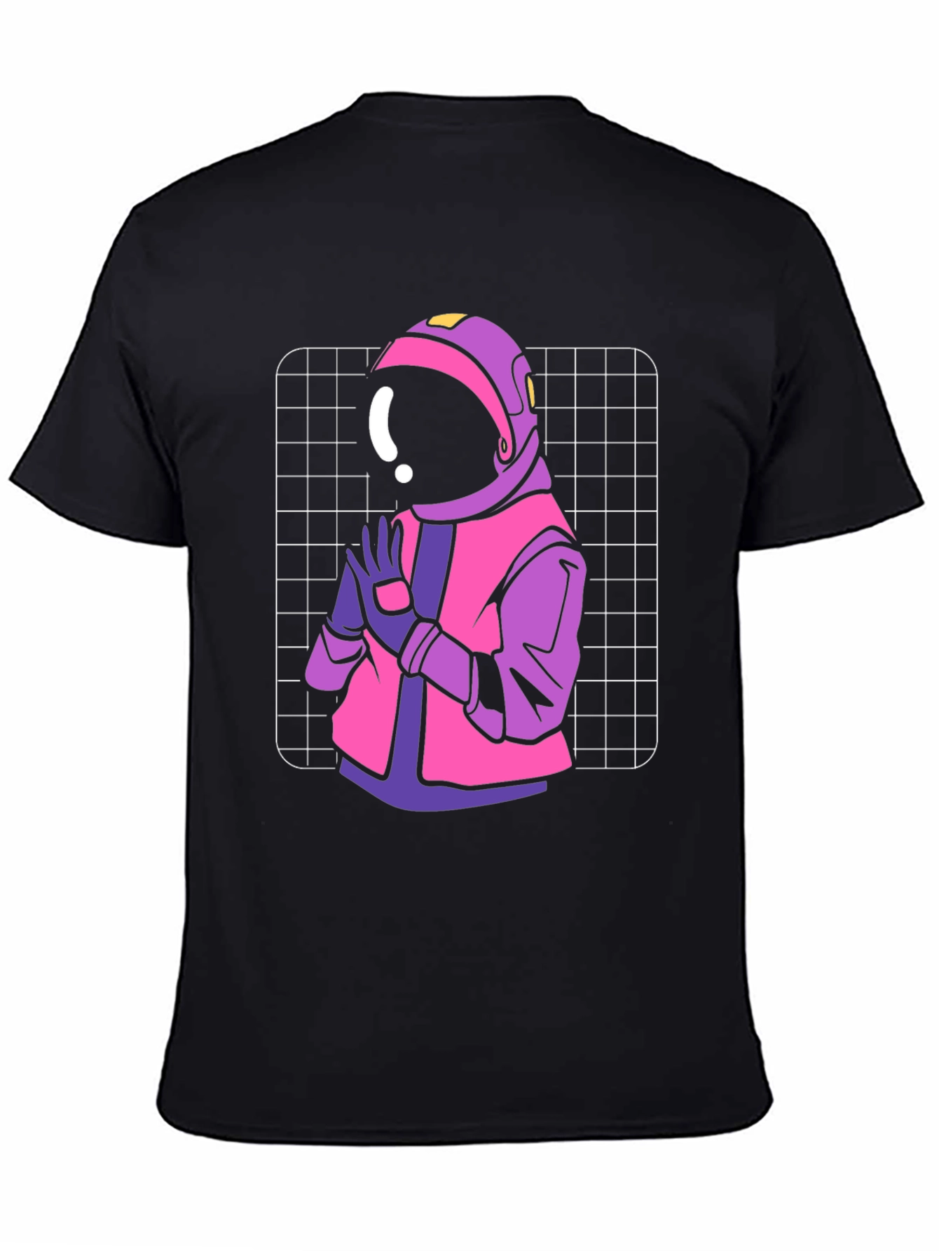 Black Retro Astronaut Graphic T-Shirt view 4