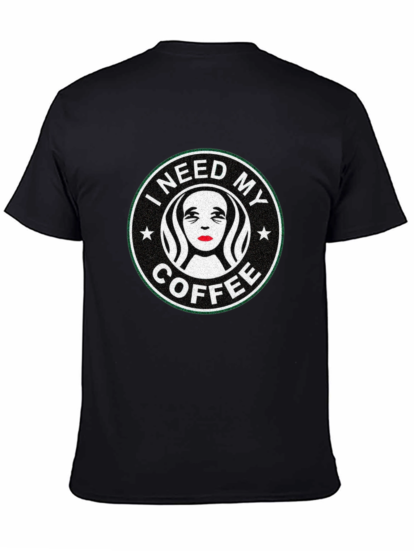 Black I Need My Coffee Graphic Tee - Unisex Black T-Shirt view 4