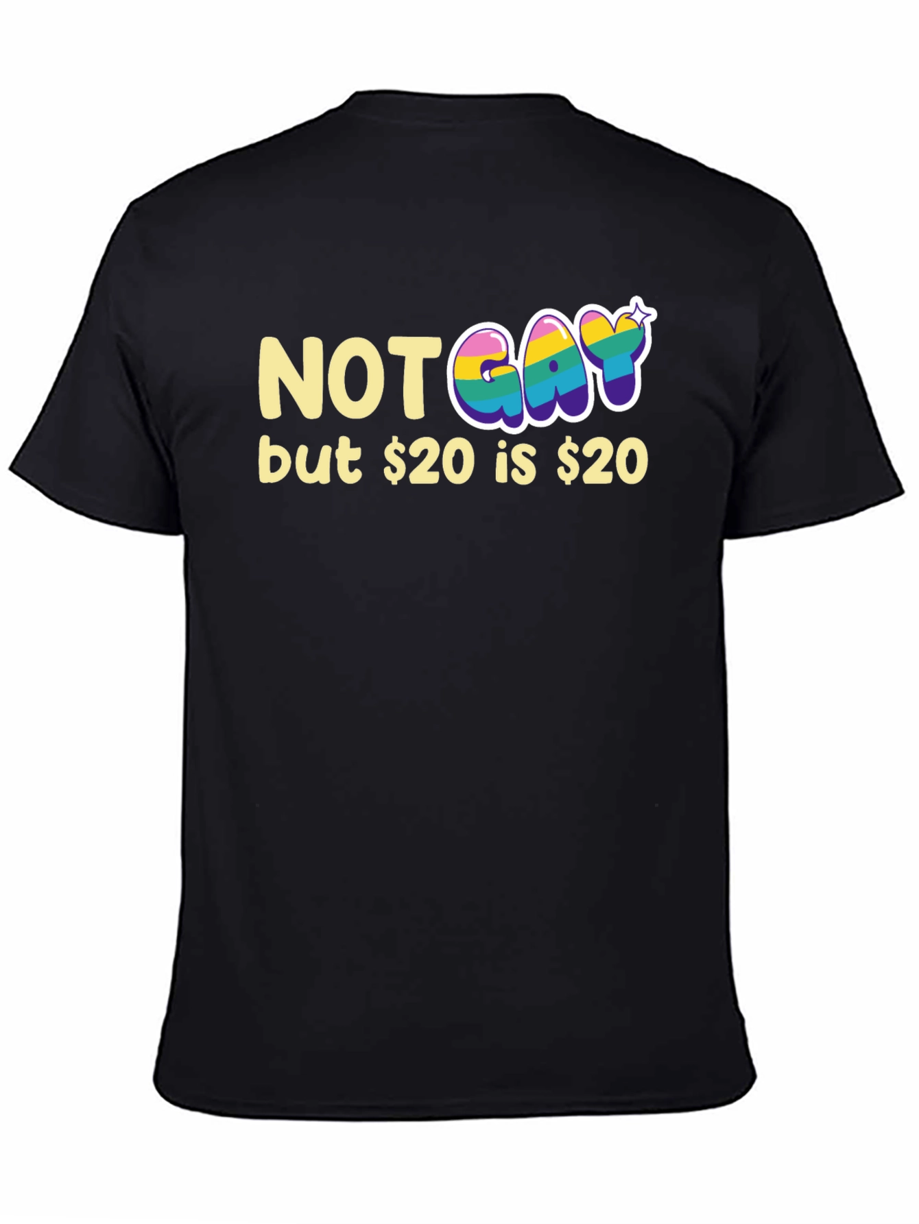 Black Not Gay but $20 T-Shirt Funny Graphic Tee view 4