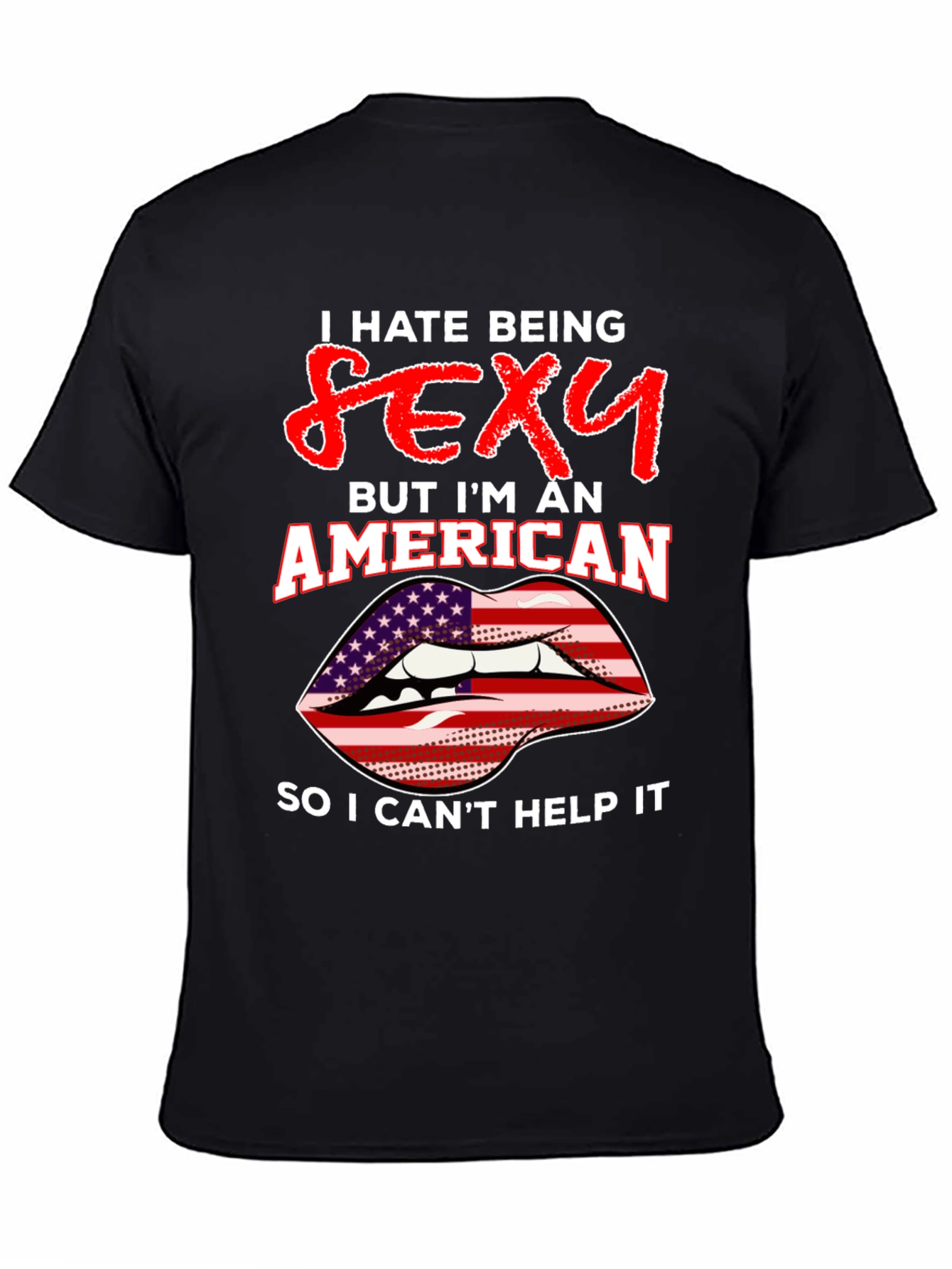 Black Sexy American Graphic Tee view 4
