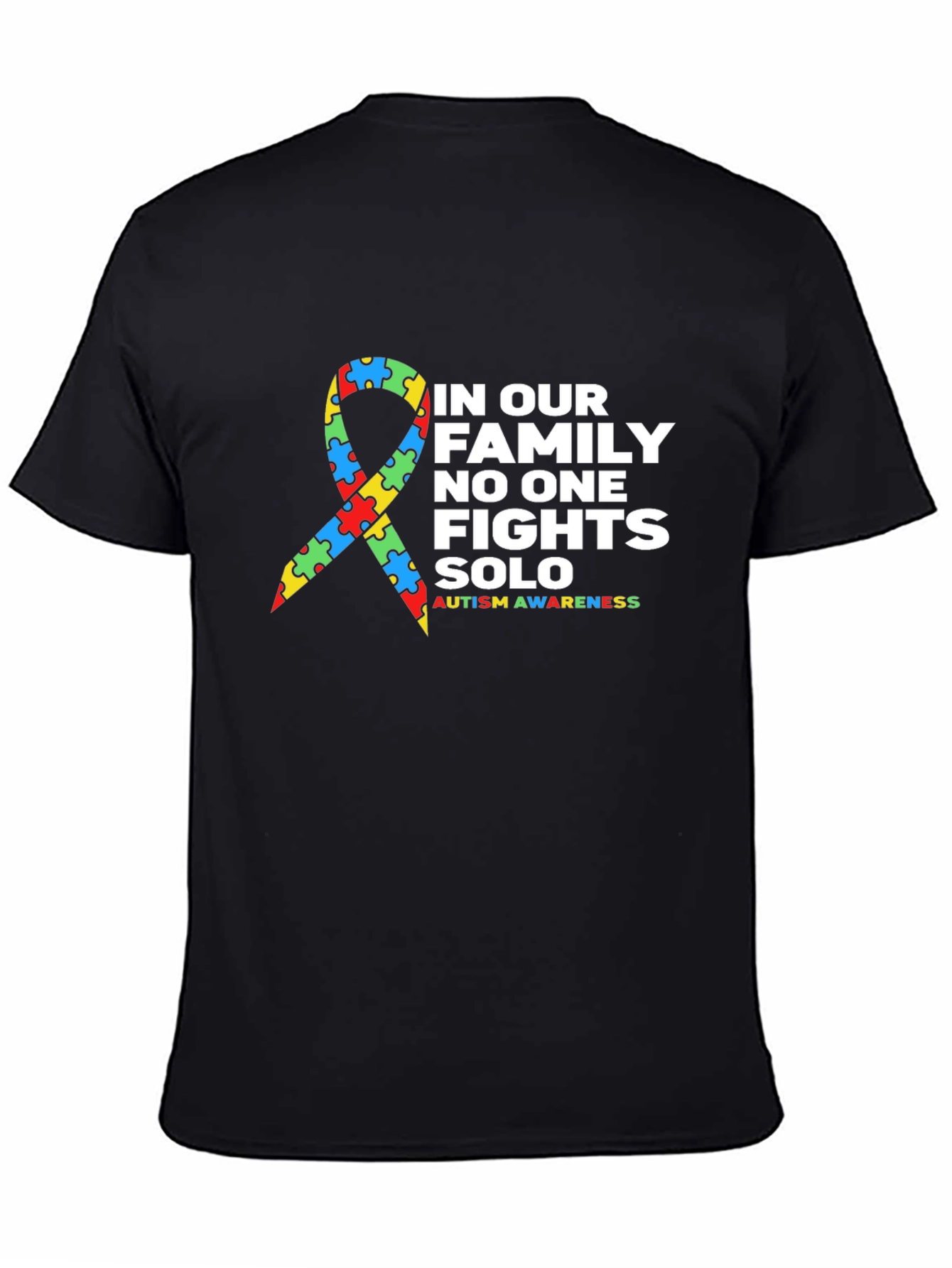 Black Autism Awareness Family T-Shirt view 4