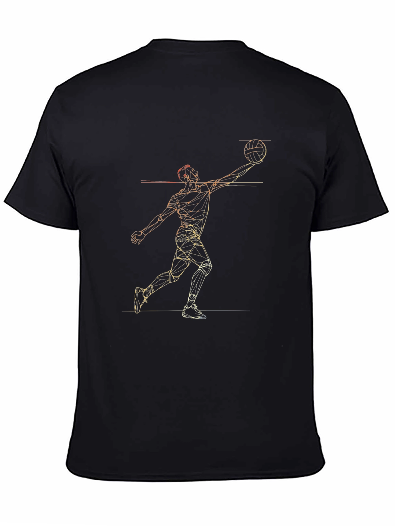Black Geometric Basketball Player Black T-Shirt view 4