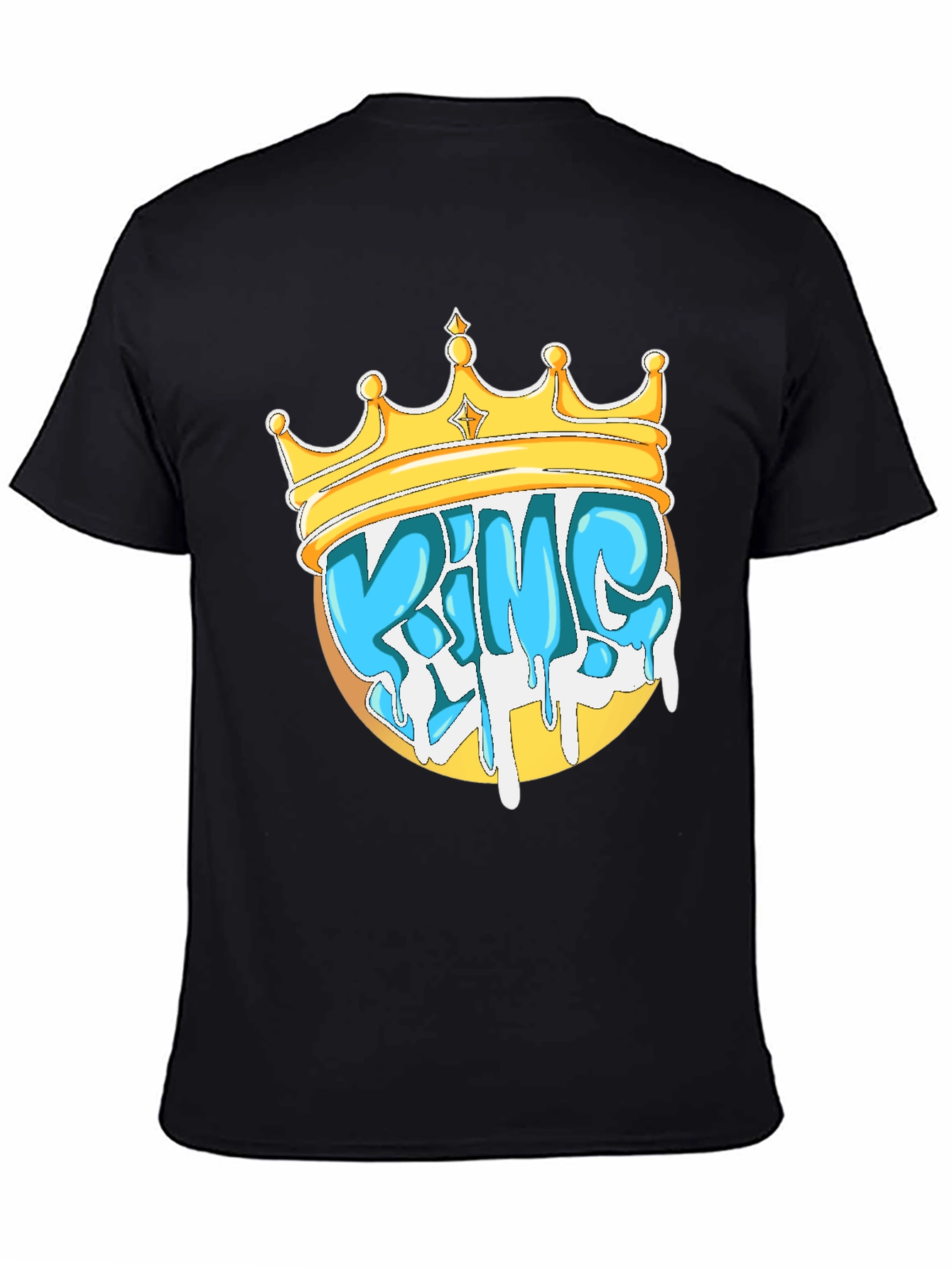 Black King Crown Graphic Tee - Stylish Men's Black T-Shirt view 4