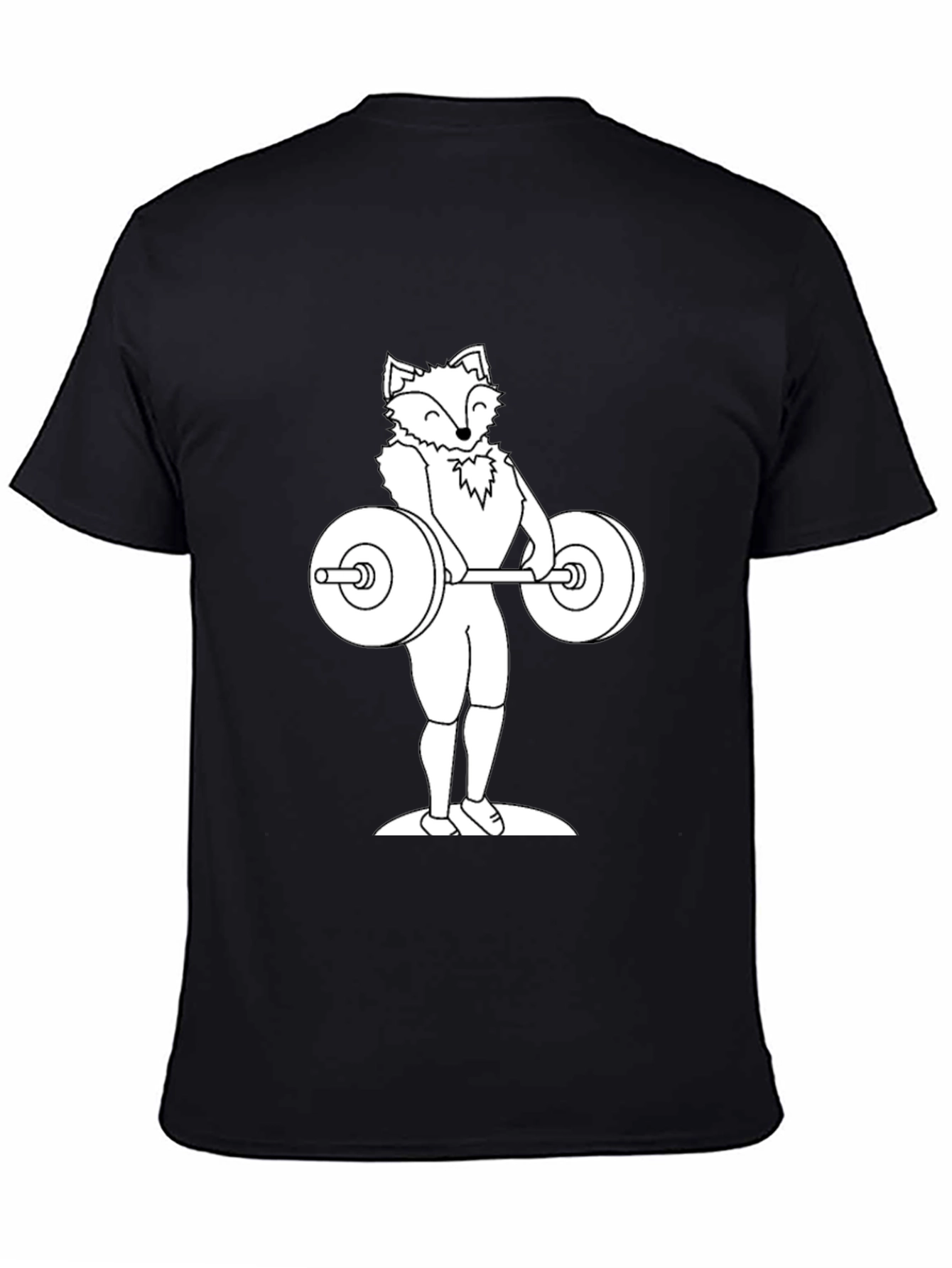 Black Fox Lifting Weights Graphic Tee - Black T-Shirt view 4