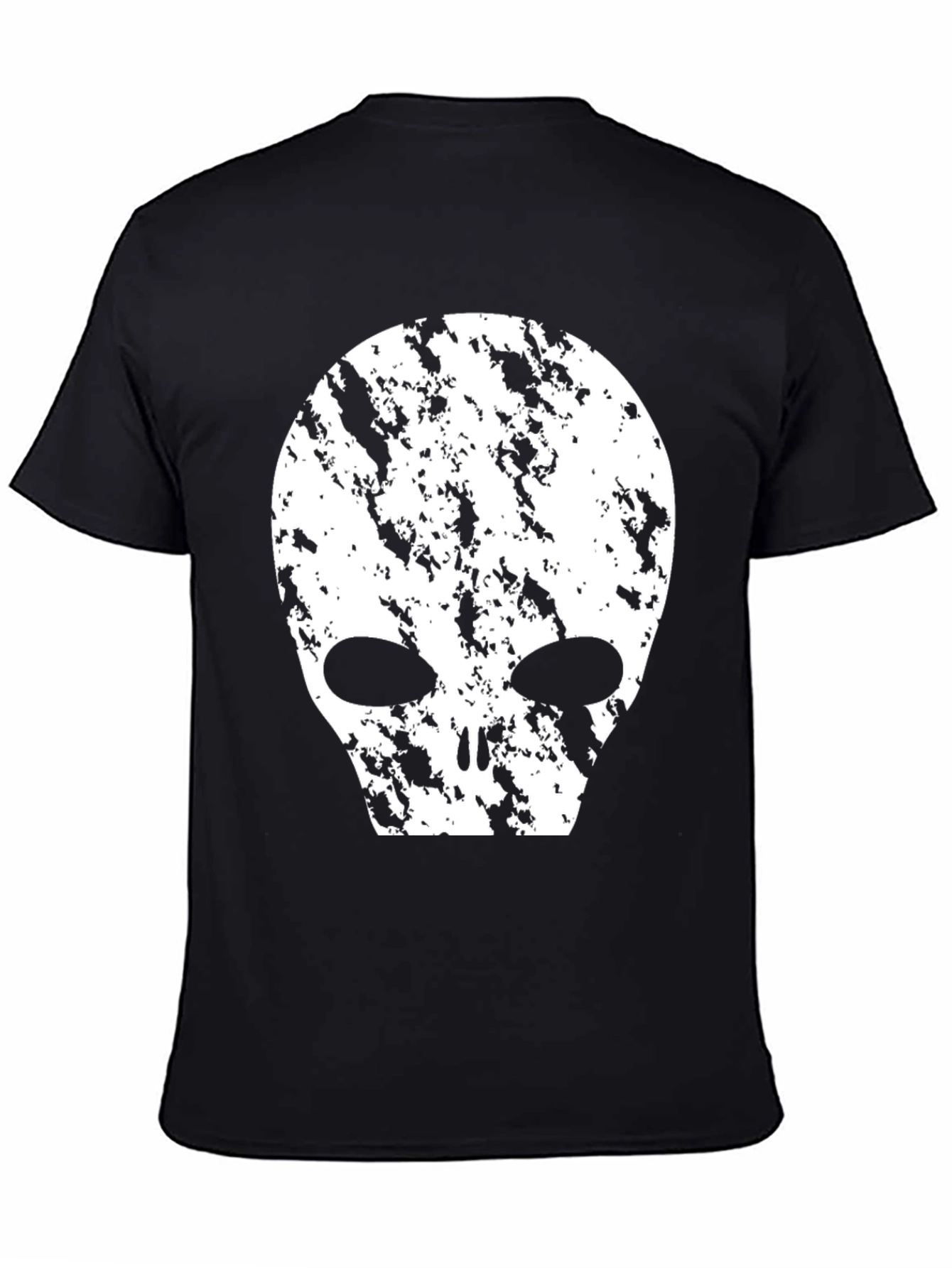 Black Distressed Alien Graphic T-Shirt - Black view 4