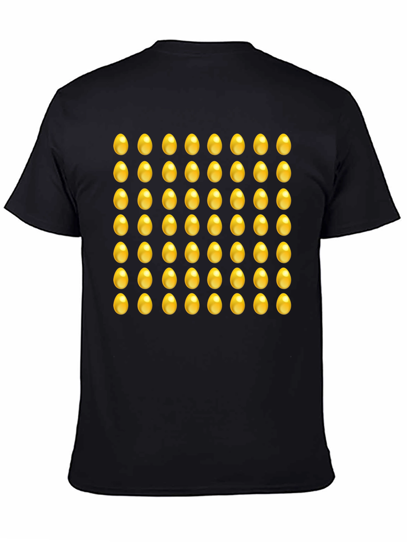 Black Golden Egg Pattern Tee - Fun Novelty Graphic T-Shirt view 4
