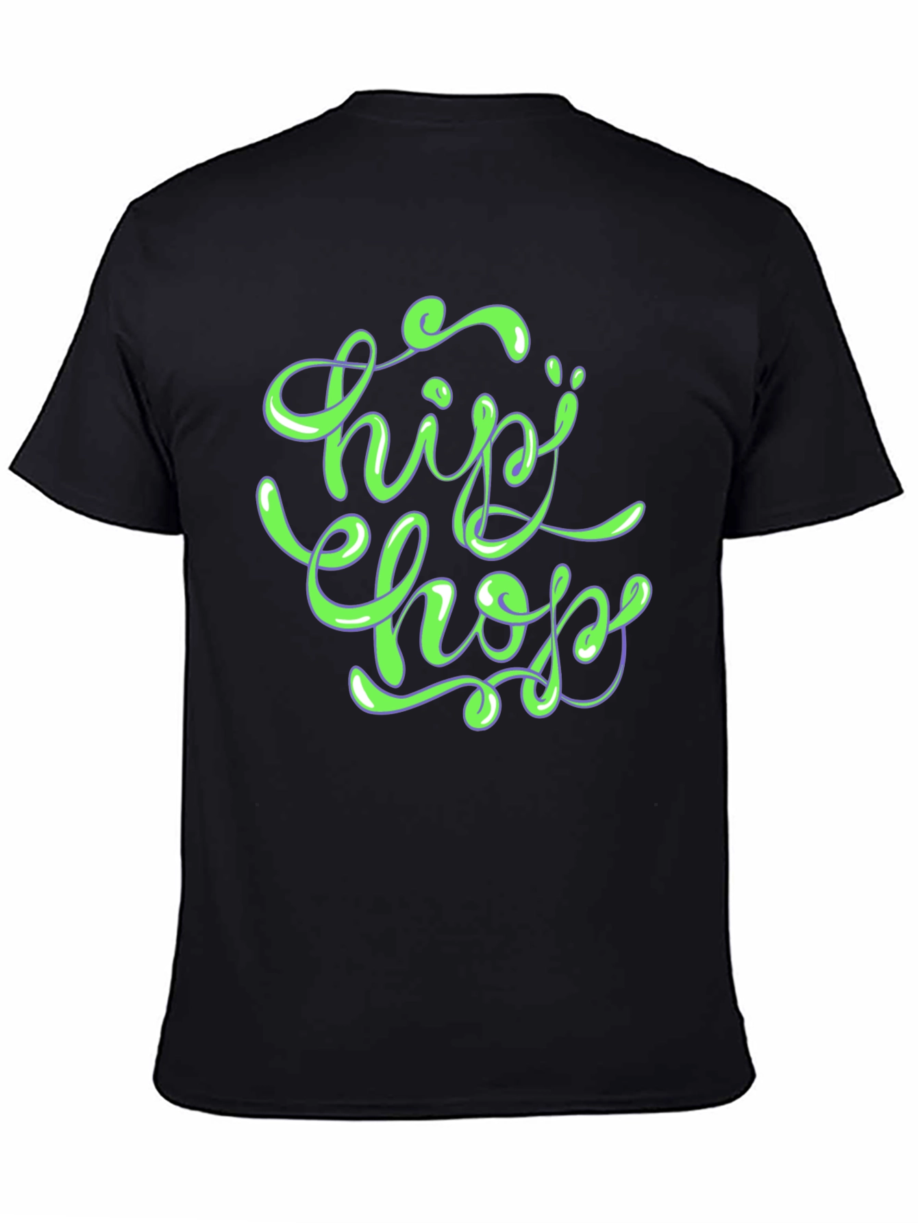 Black Hip Hop Graphic T-Shirt - Stylish Urban Design view 4