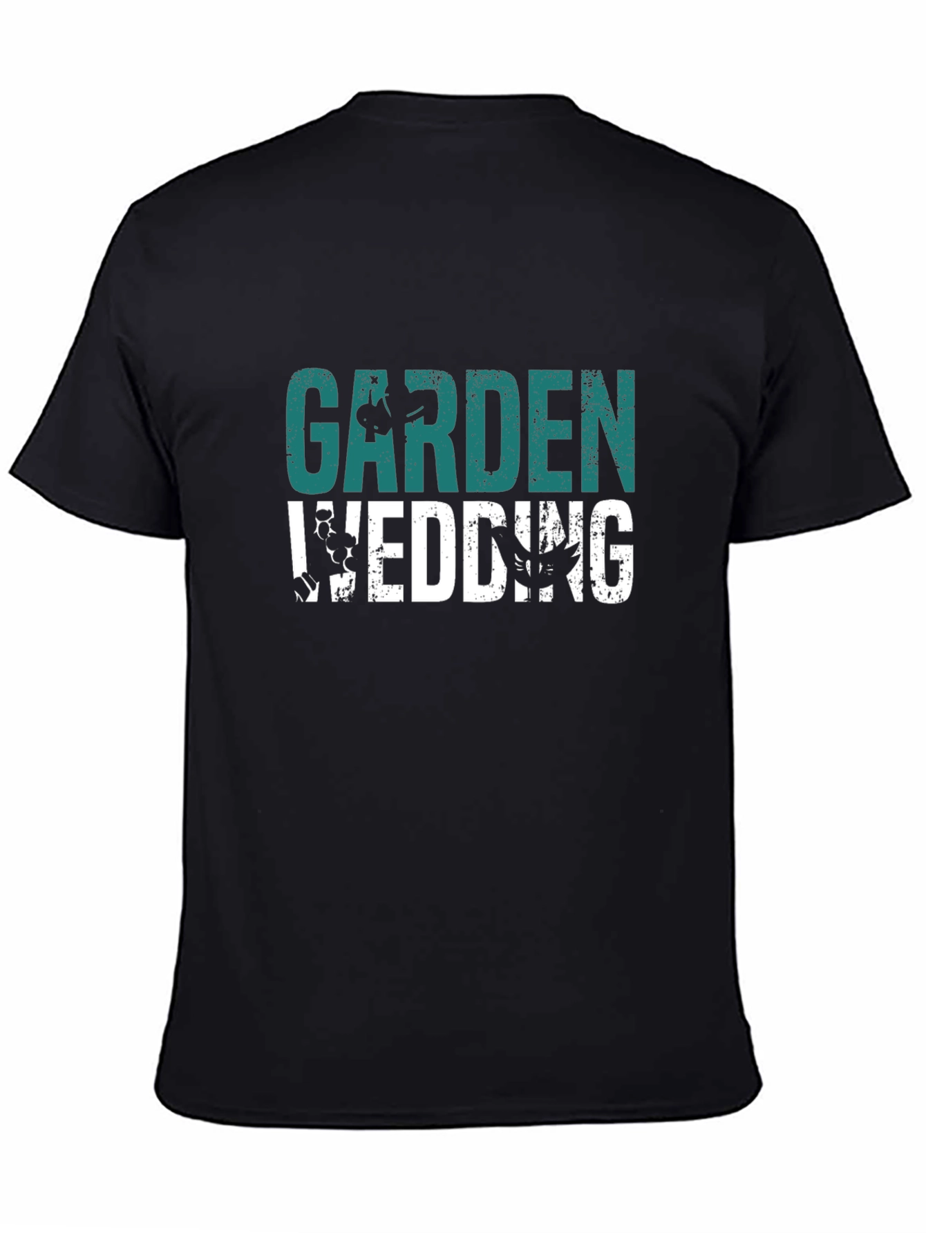 Black Garden Wedding Black T-Shirt view 4