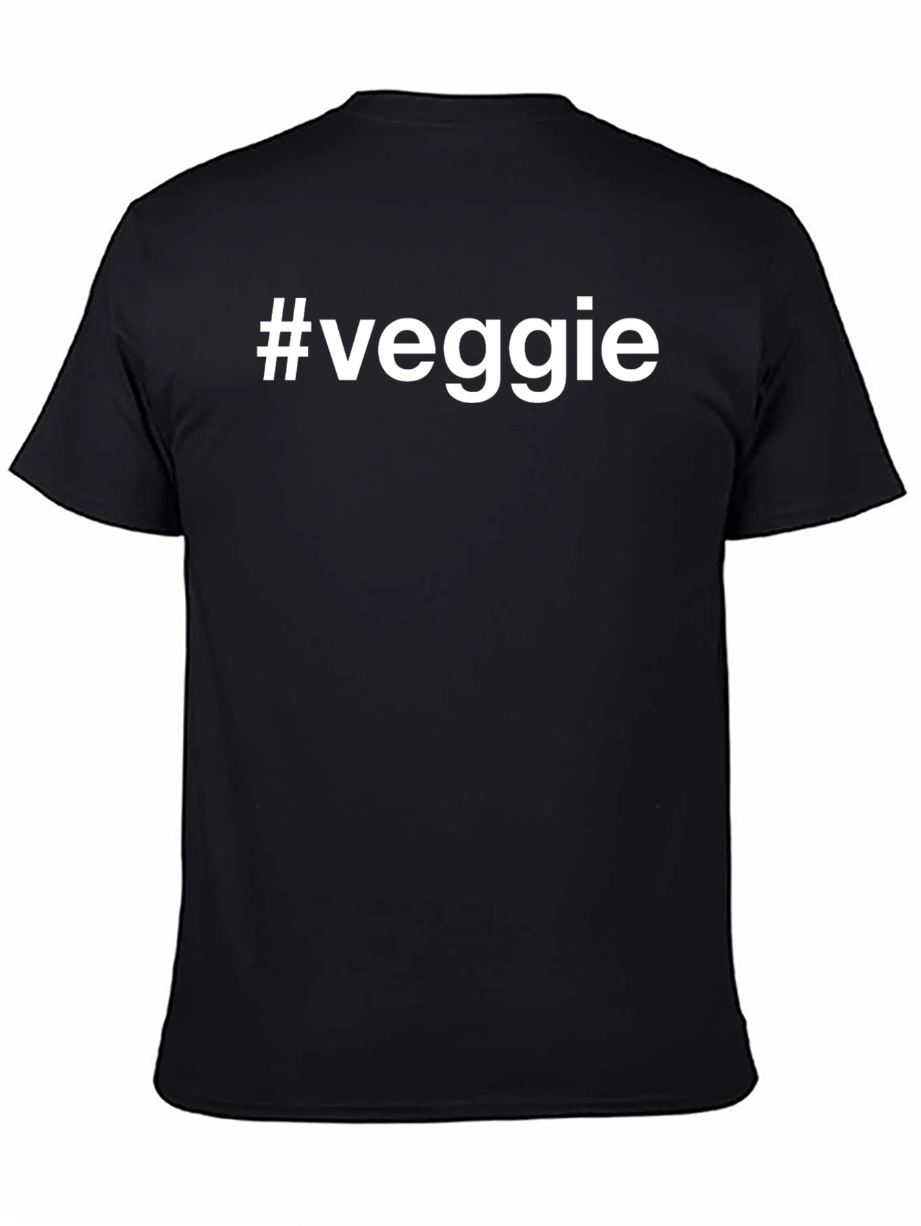 Black #Veggie Graphic T-Shirt - Unisex Cotton Tee view 4