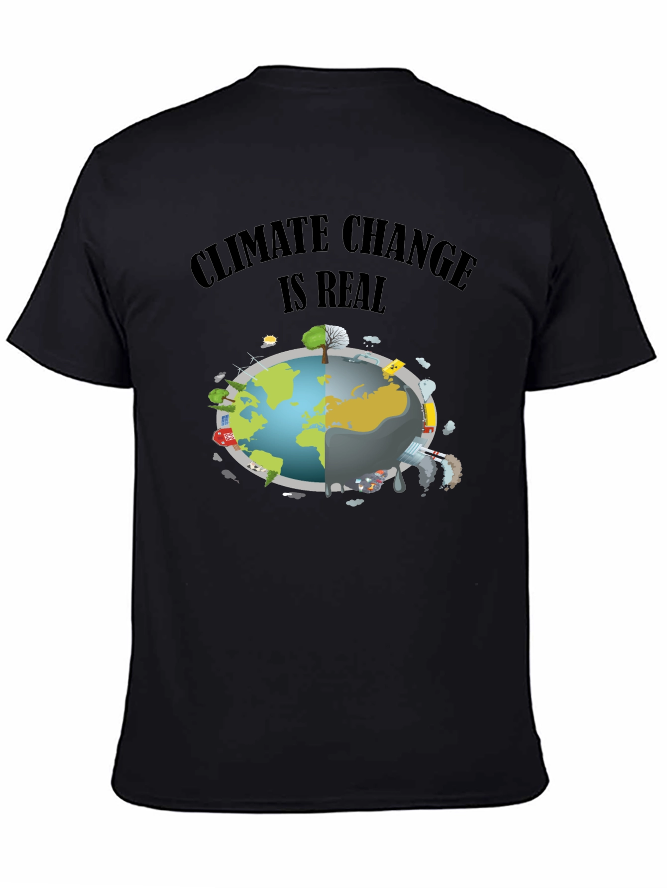 Black Climate Change Awareness T-Shirt view 4