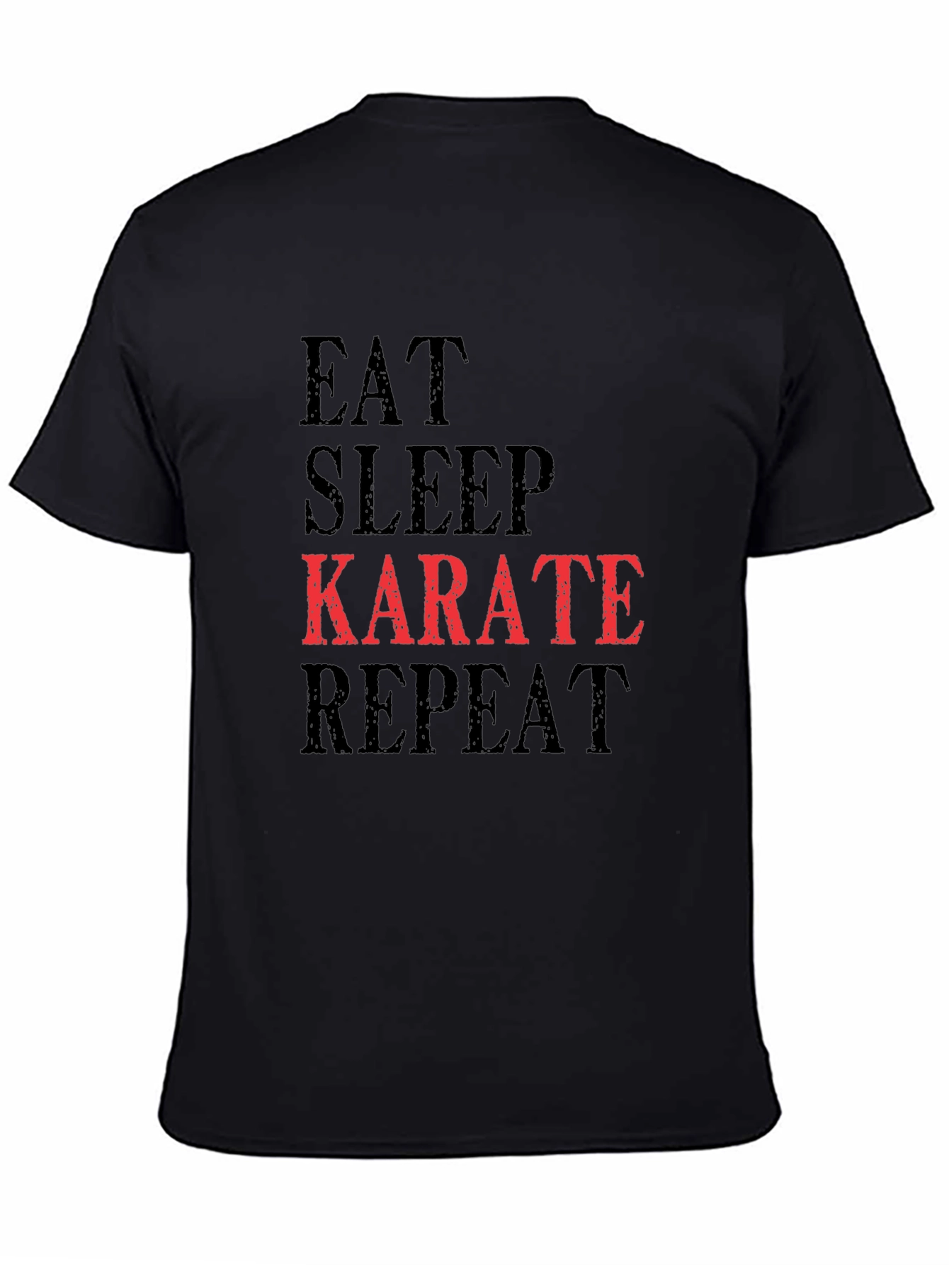 Black Eat Sleep Karate Repeat T-Shirt view 4