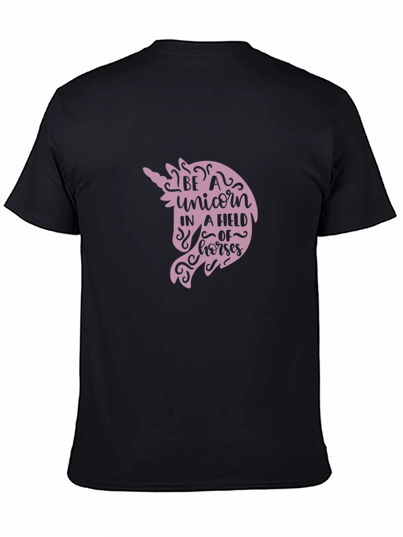 Black Be a Unicorn T-Shirt - Unique Graphic Tee view 4