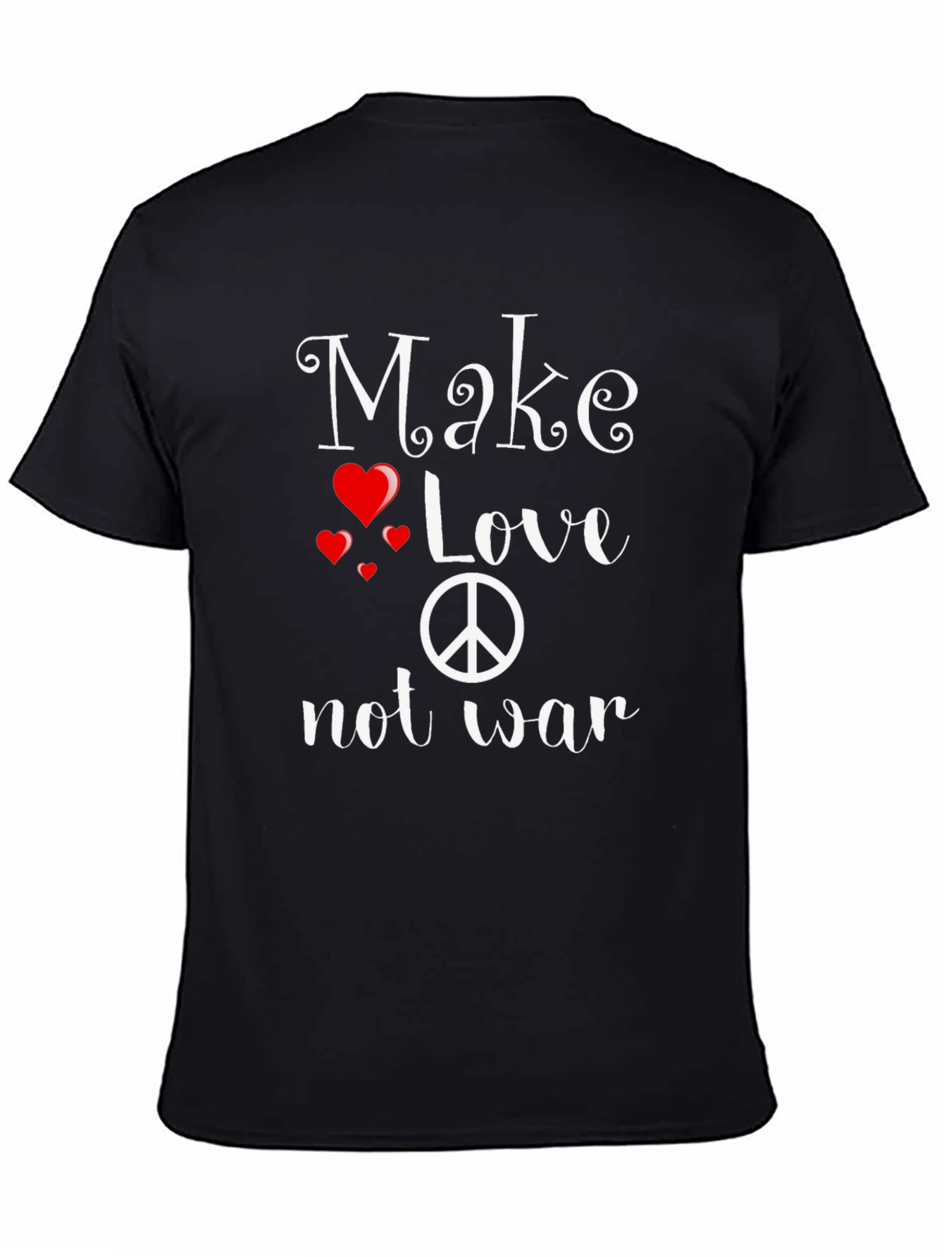 Black Peace & Love Graphic Tee - Black view 4