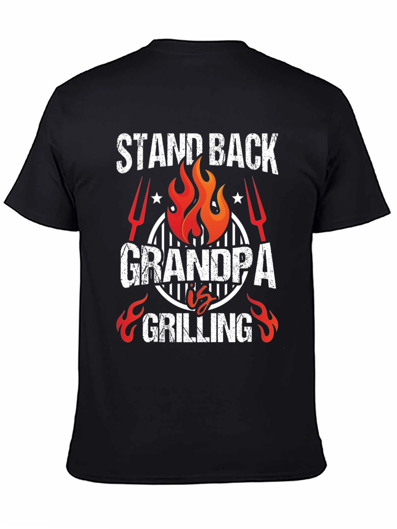 Black Grandpa Grilling T-Shirt - Stand Back BBQ Master view 4