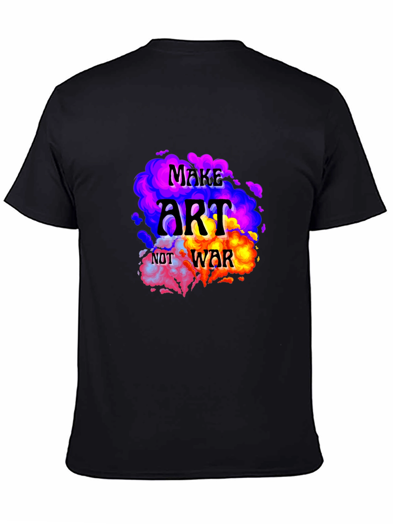 Black Make Art Not War Graphic T-Shirt view 4
