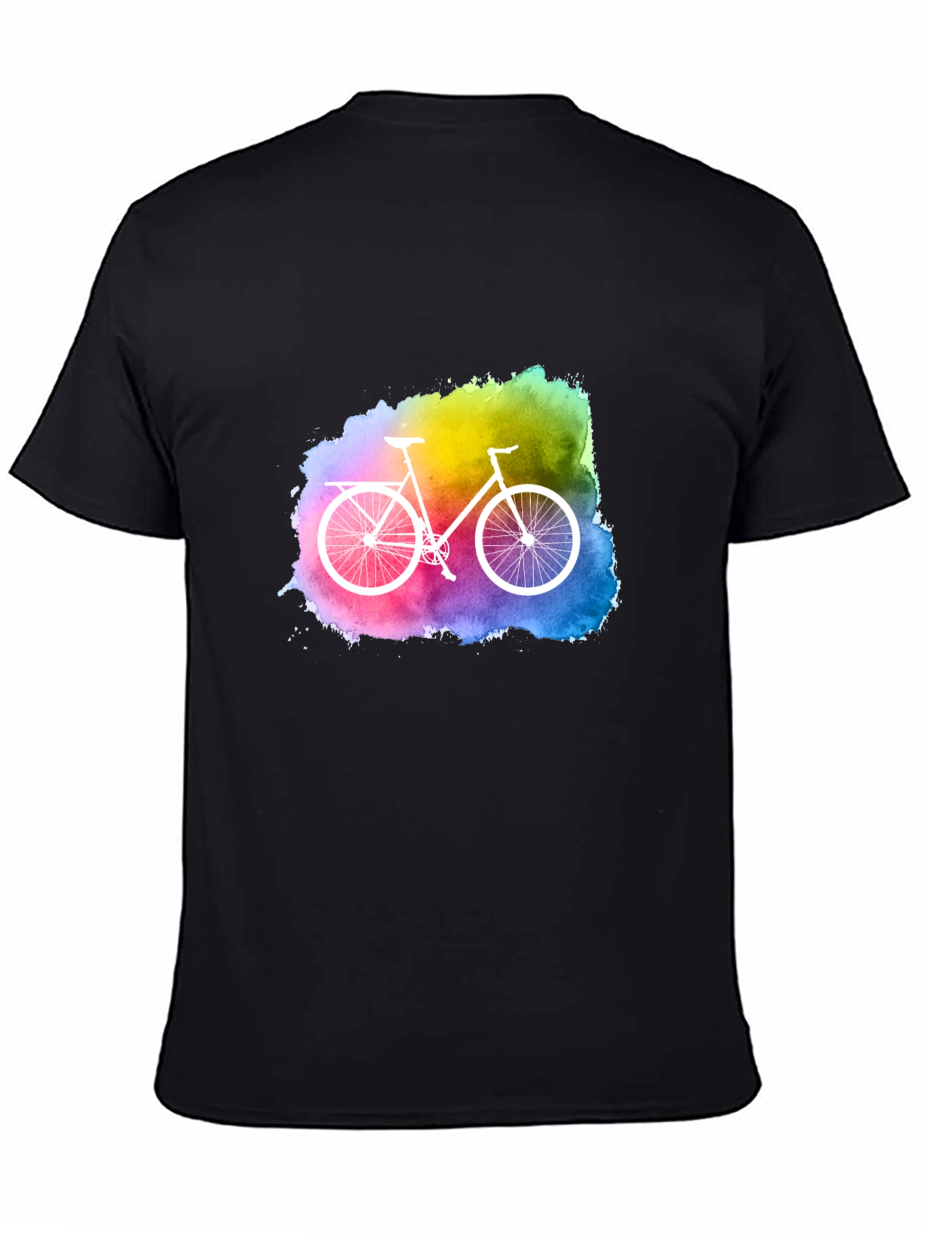 Black Watercolor Bike Graphic Tee - Unique Style view 4