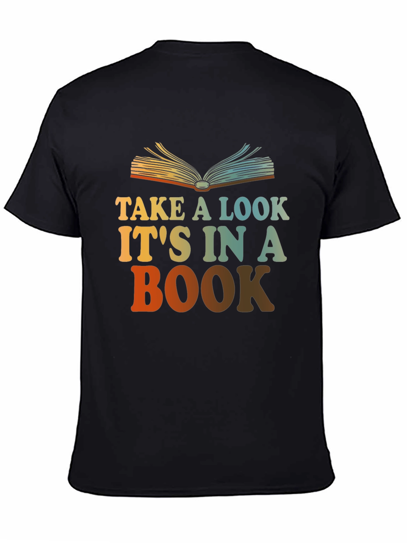 Black Take a Look It's in a Book T-Shirt view 4