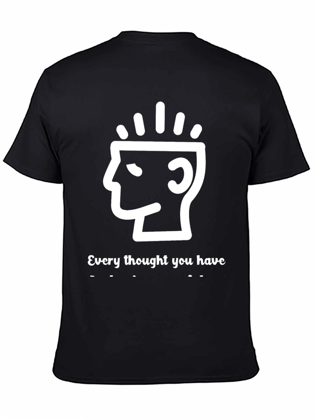 Black Thoughtful Mind T-Shirt - Inspiring Design view 4