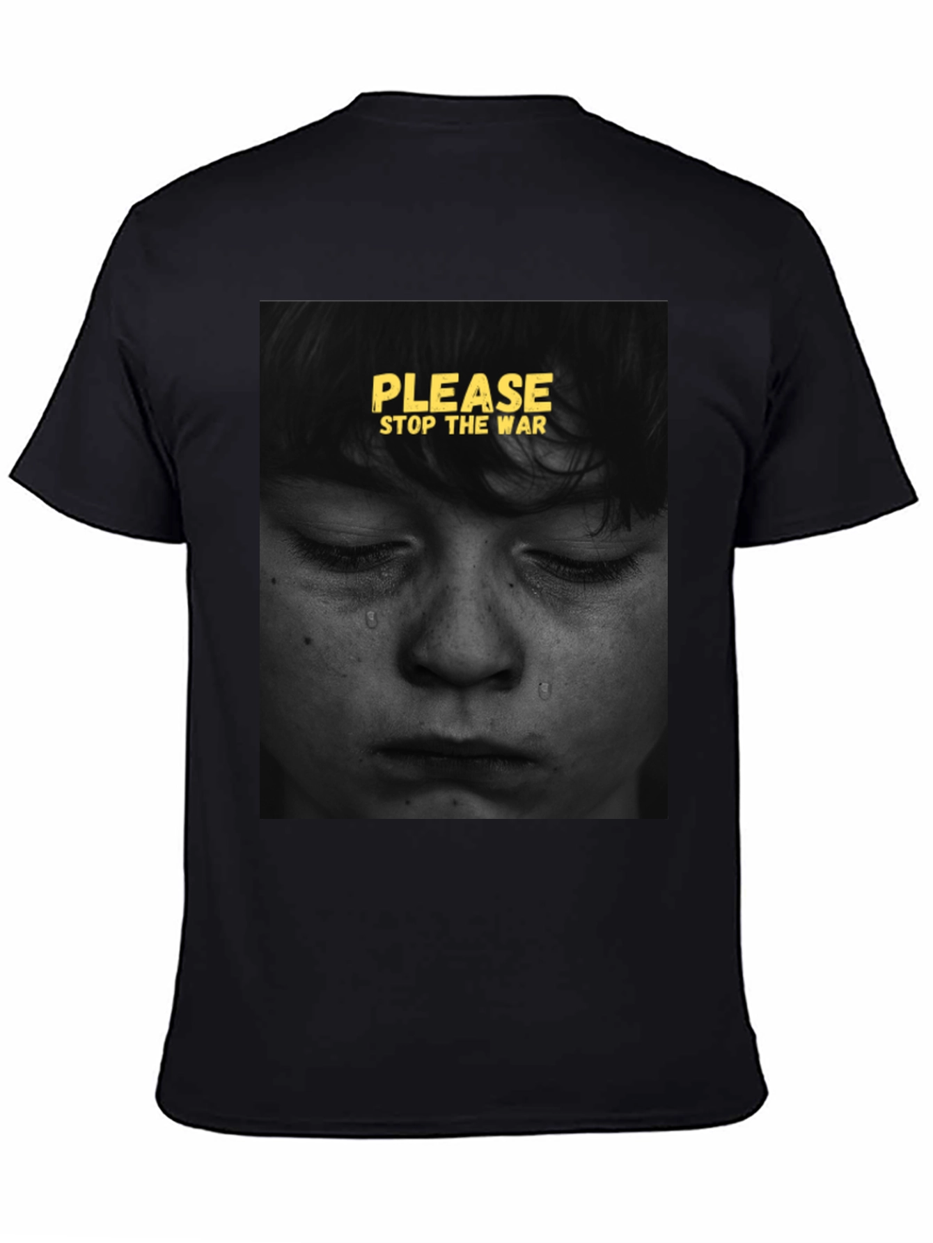 Black Please Stop The War Graphic T-Shirt view 4