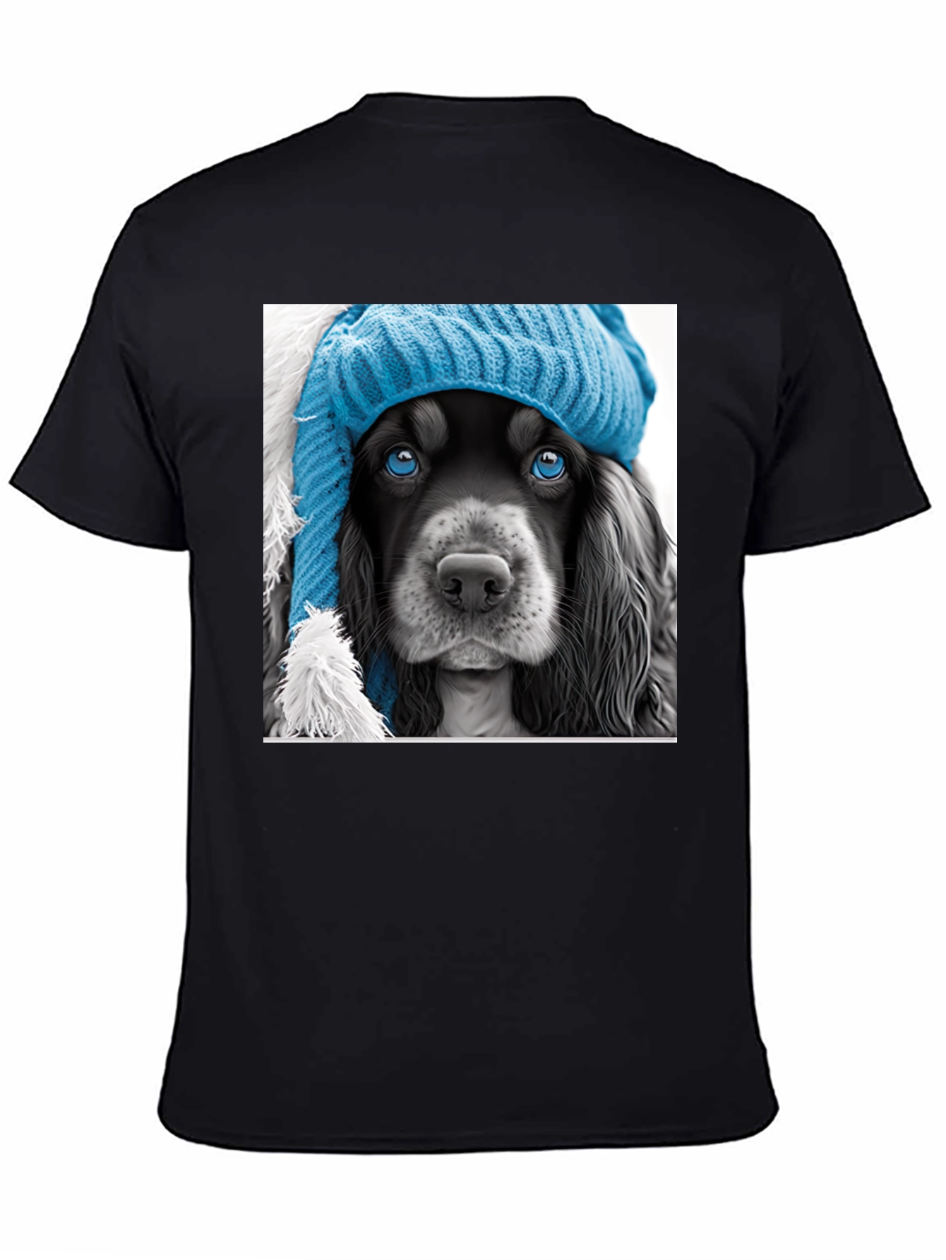 Black Dog in a Hat Graphic Tee view 4