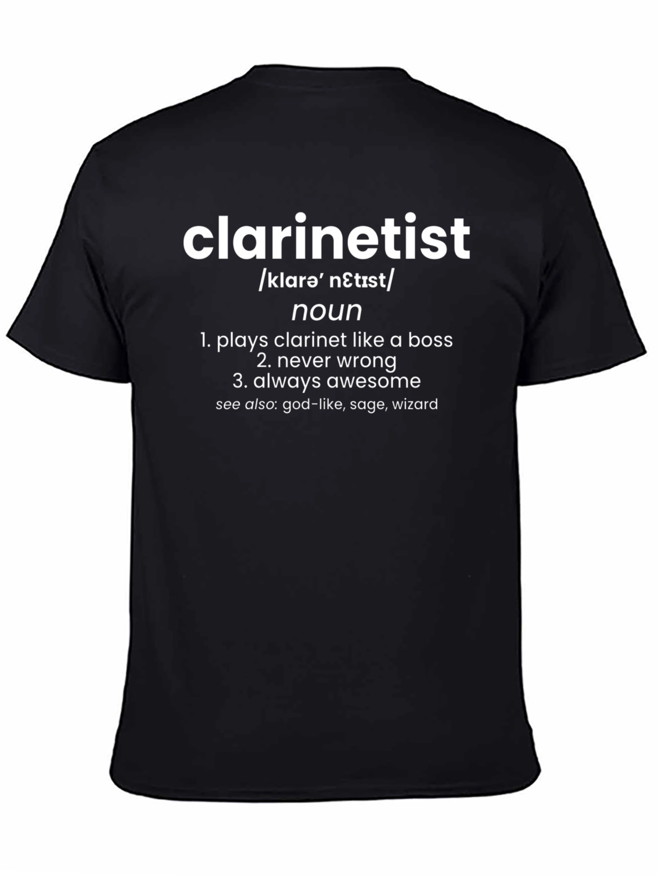 Black Clarinetist Definition Funny Musician T-Shirt view 4