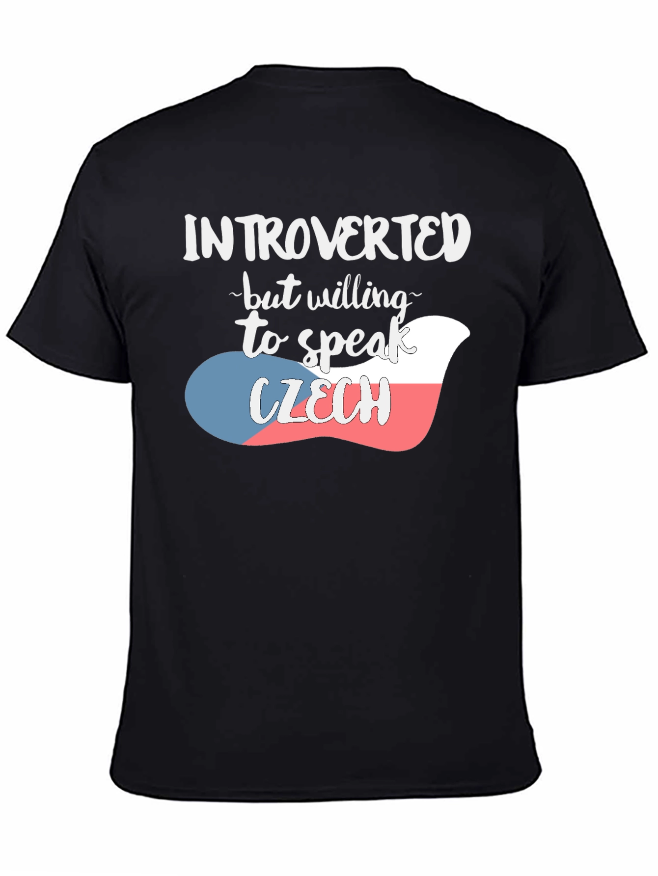 Black Introverted Czech Flag T-Shirt view 4