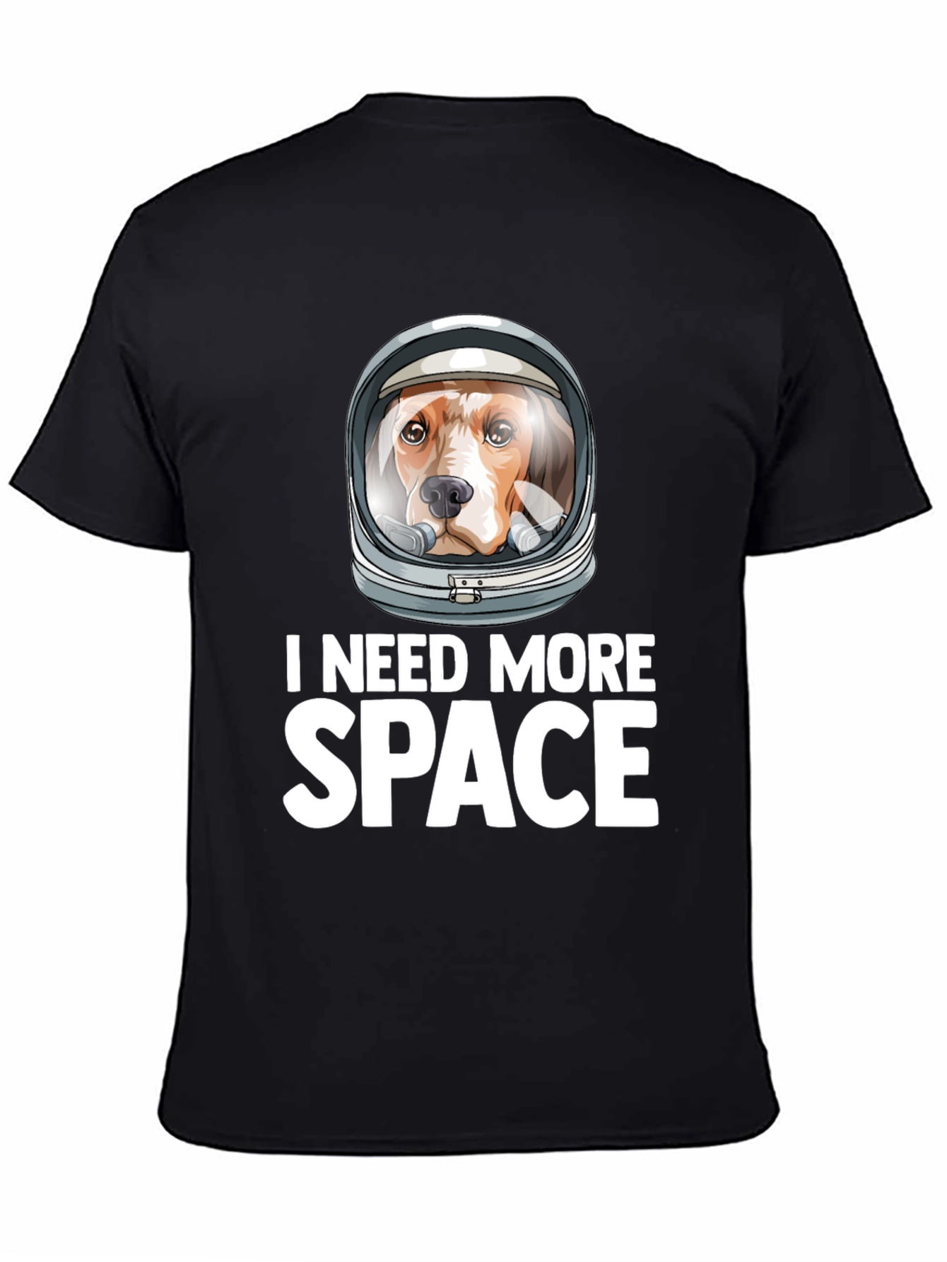 Black Dog Astronaut T-Shirt - I Need More Space view 4