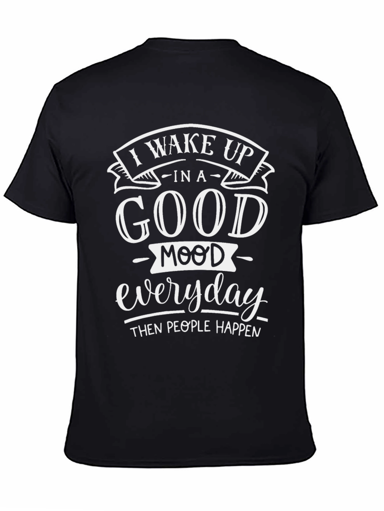 Black Funny Good Mood Graphic T-Shirt view 4