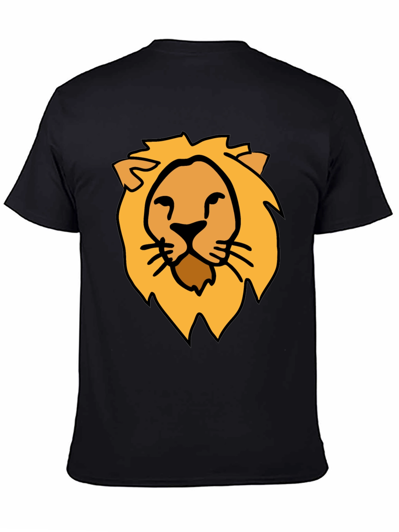 Black Lion Graphic Tee - Stylish Crew Neck Black T-Shirt view 4