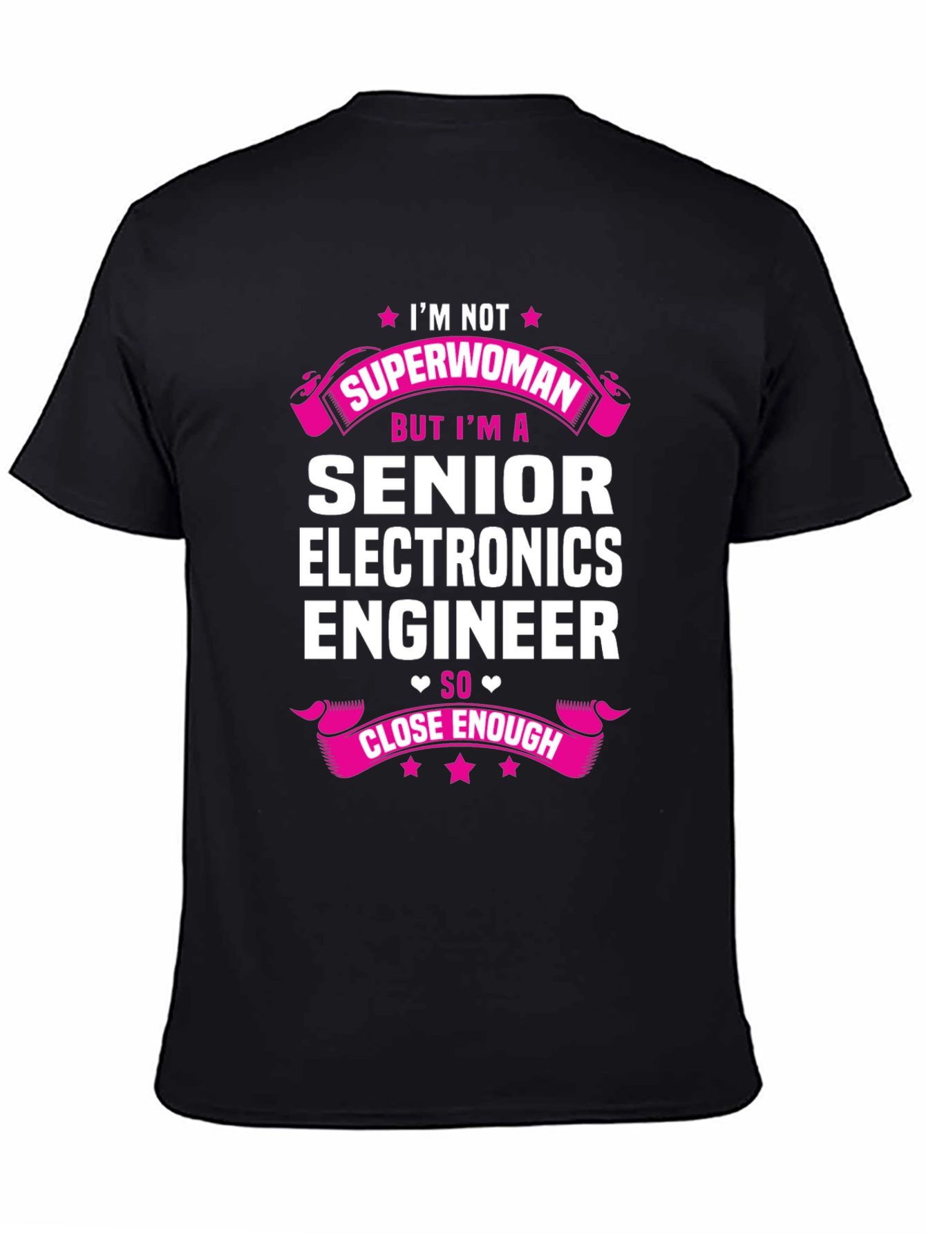 Black Senior Electronics Engineer T-Shirt - Superwoman Alternative view 4