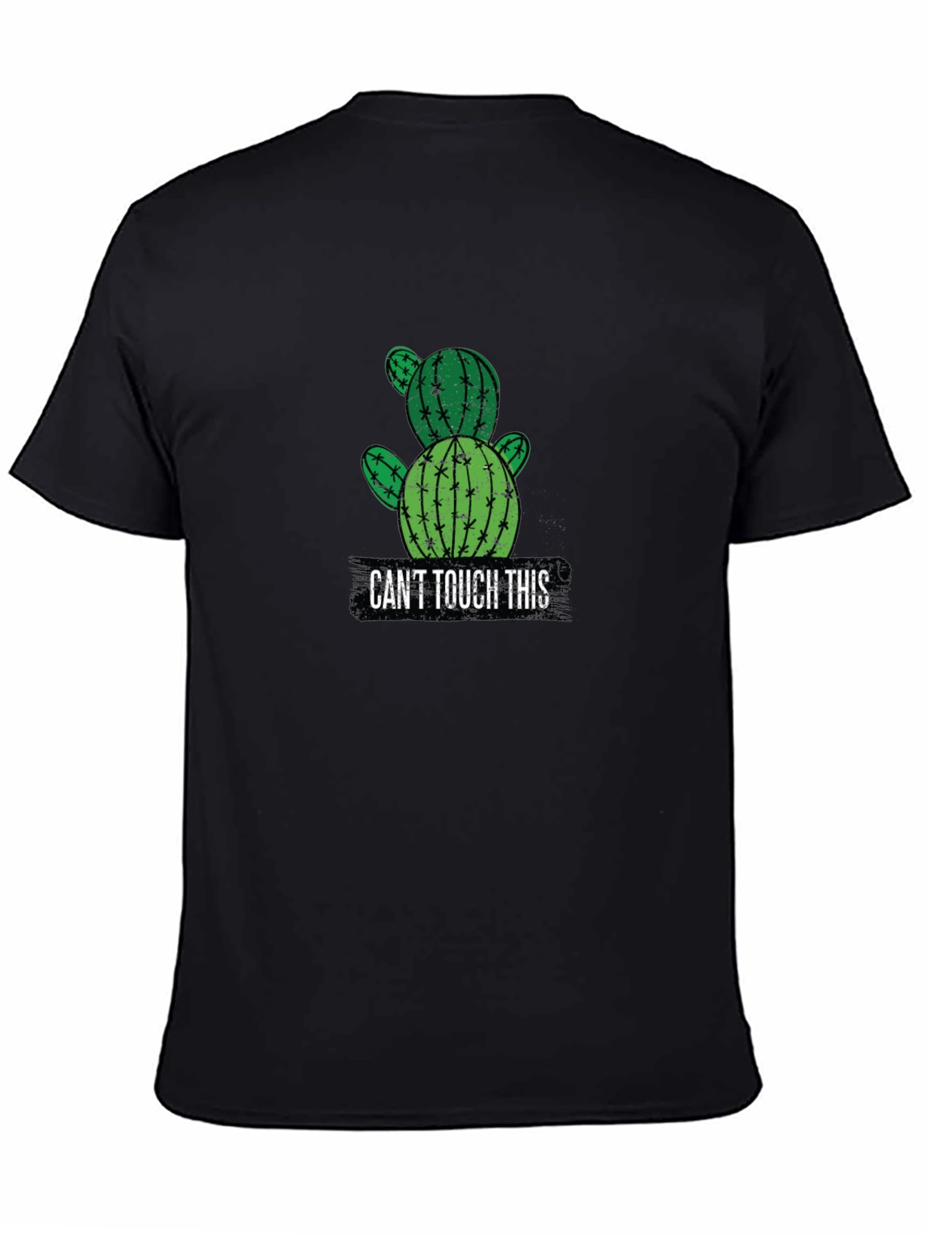 Black Cactus Graphic T-Shirt - "Can't Touch This" view 4