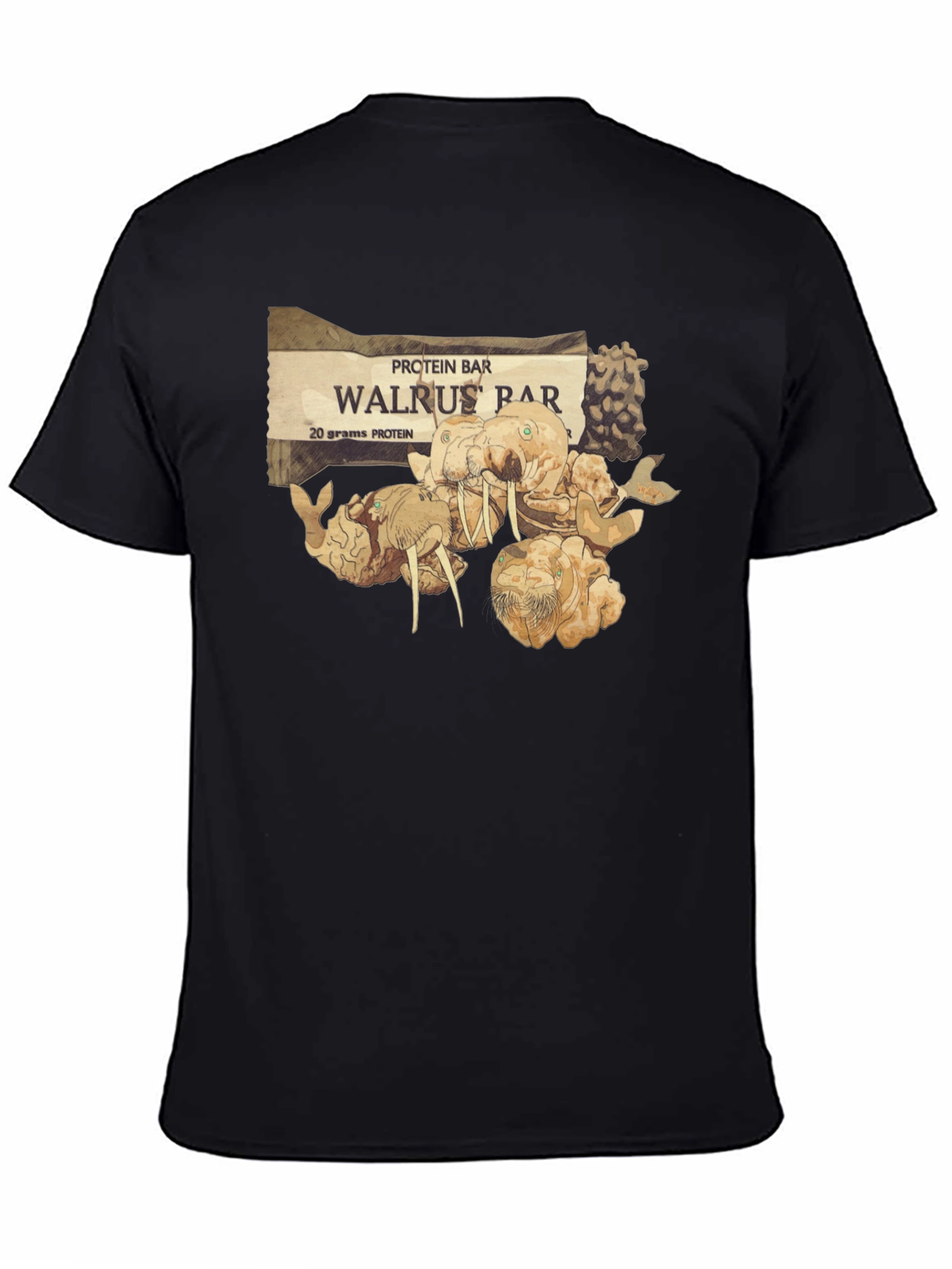 Black Walrus Bar Protein T-Shirt - Unique Graphic Tee view 4