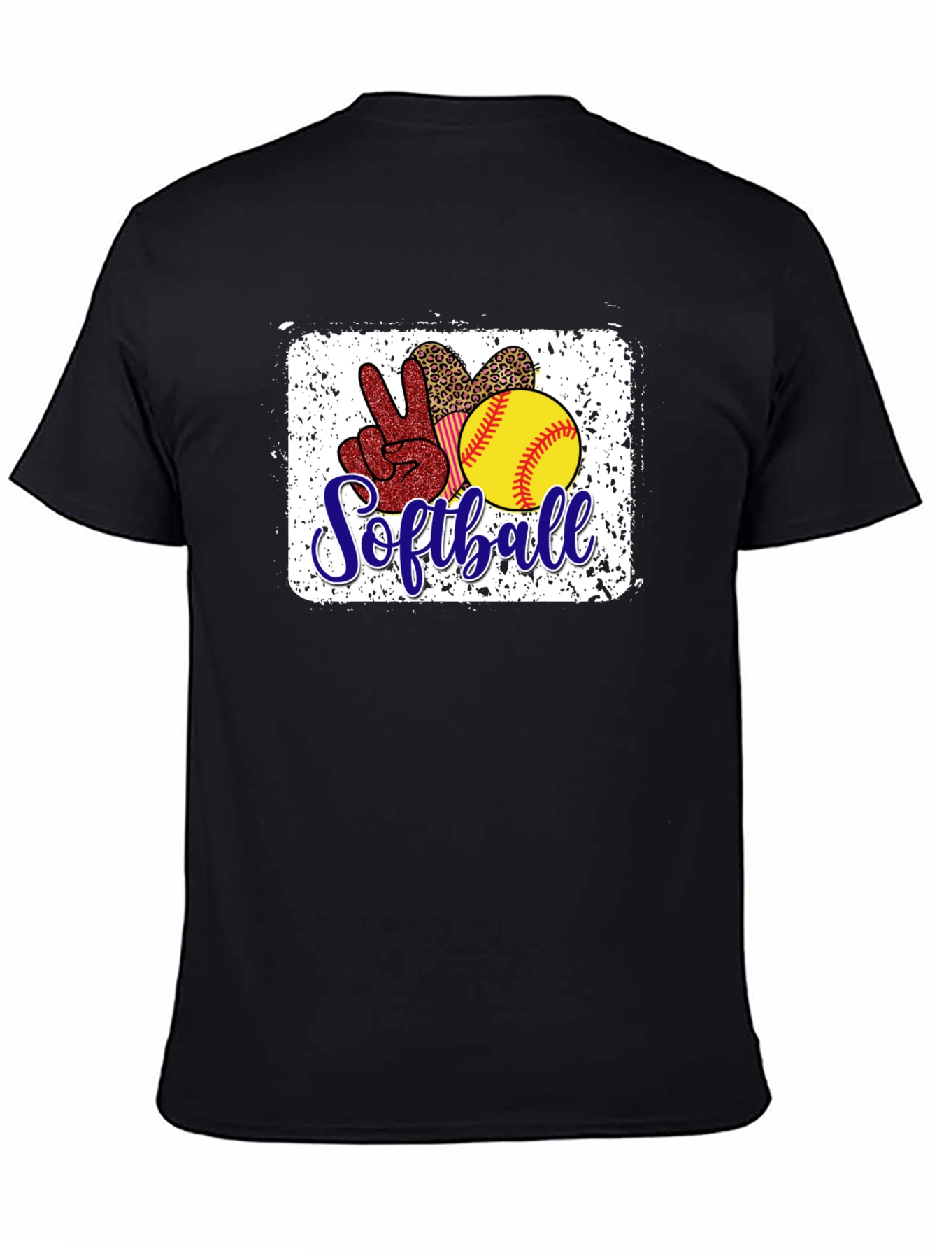 Black Softball Graphic T-Shirt view 4