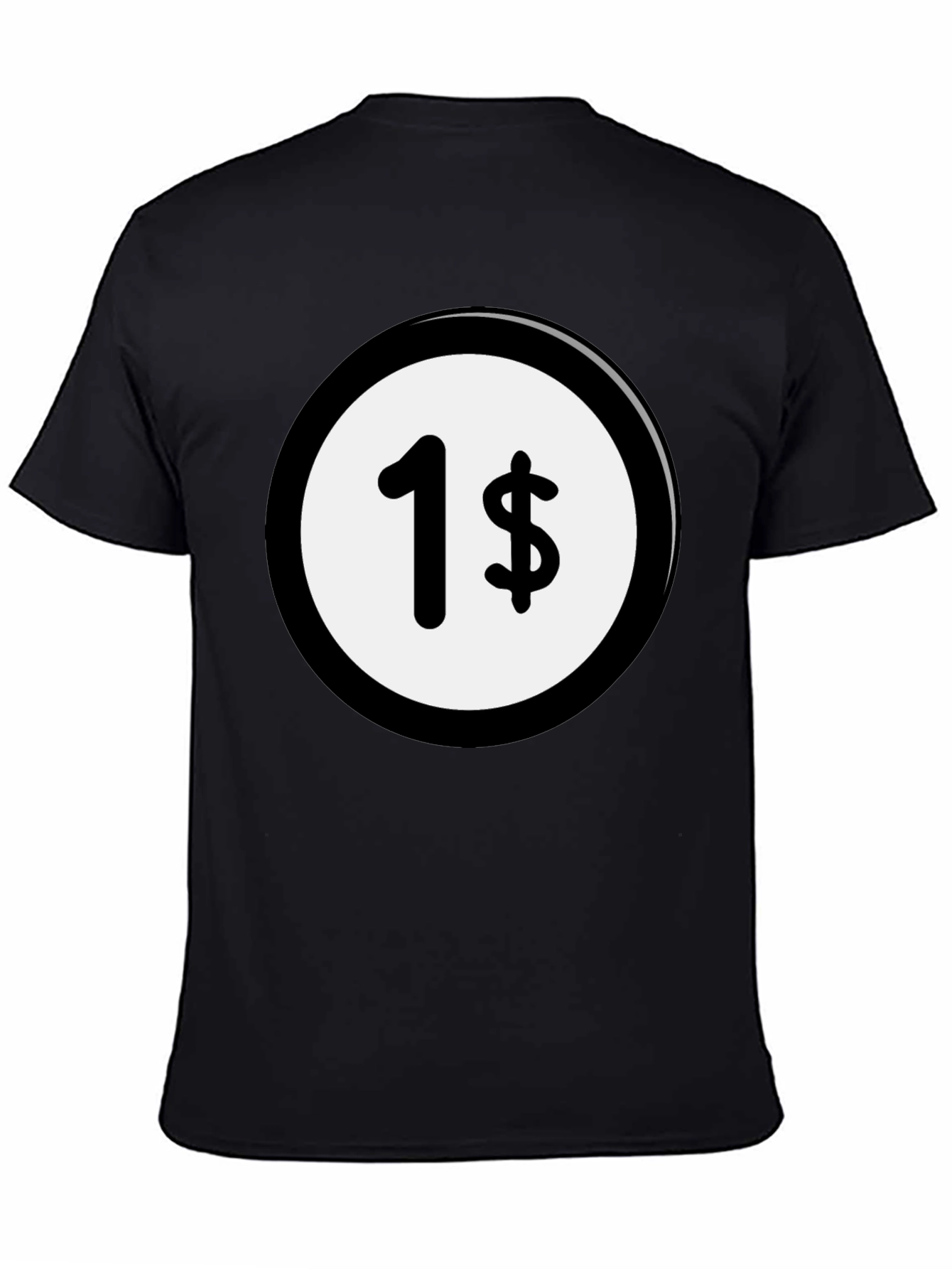 Black One Cent Graphic Tee - Black Cotton Casual Shirt view 4