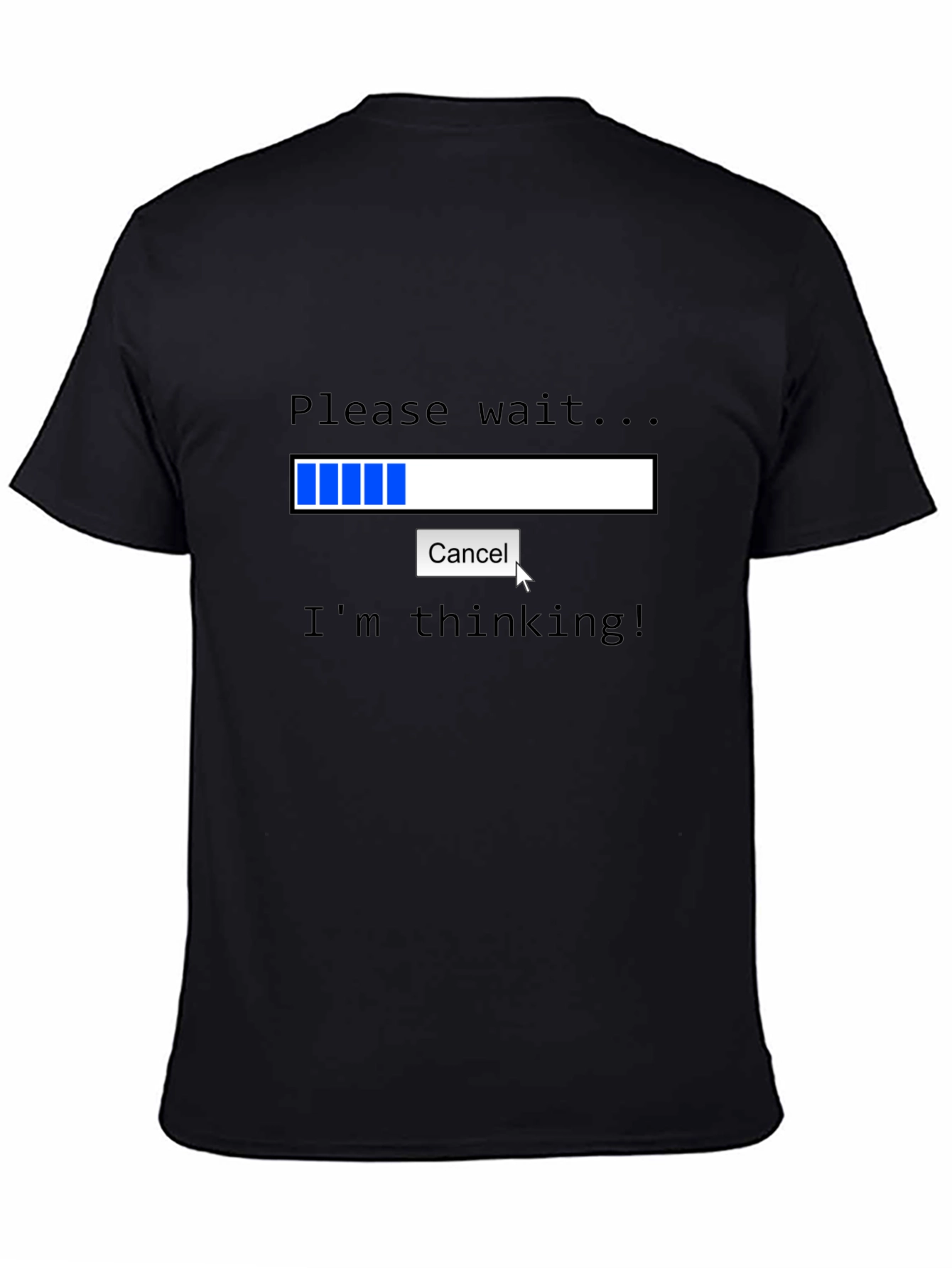 Black I'm Thinking Funny Geek T-Shirt view 4