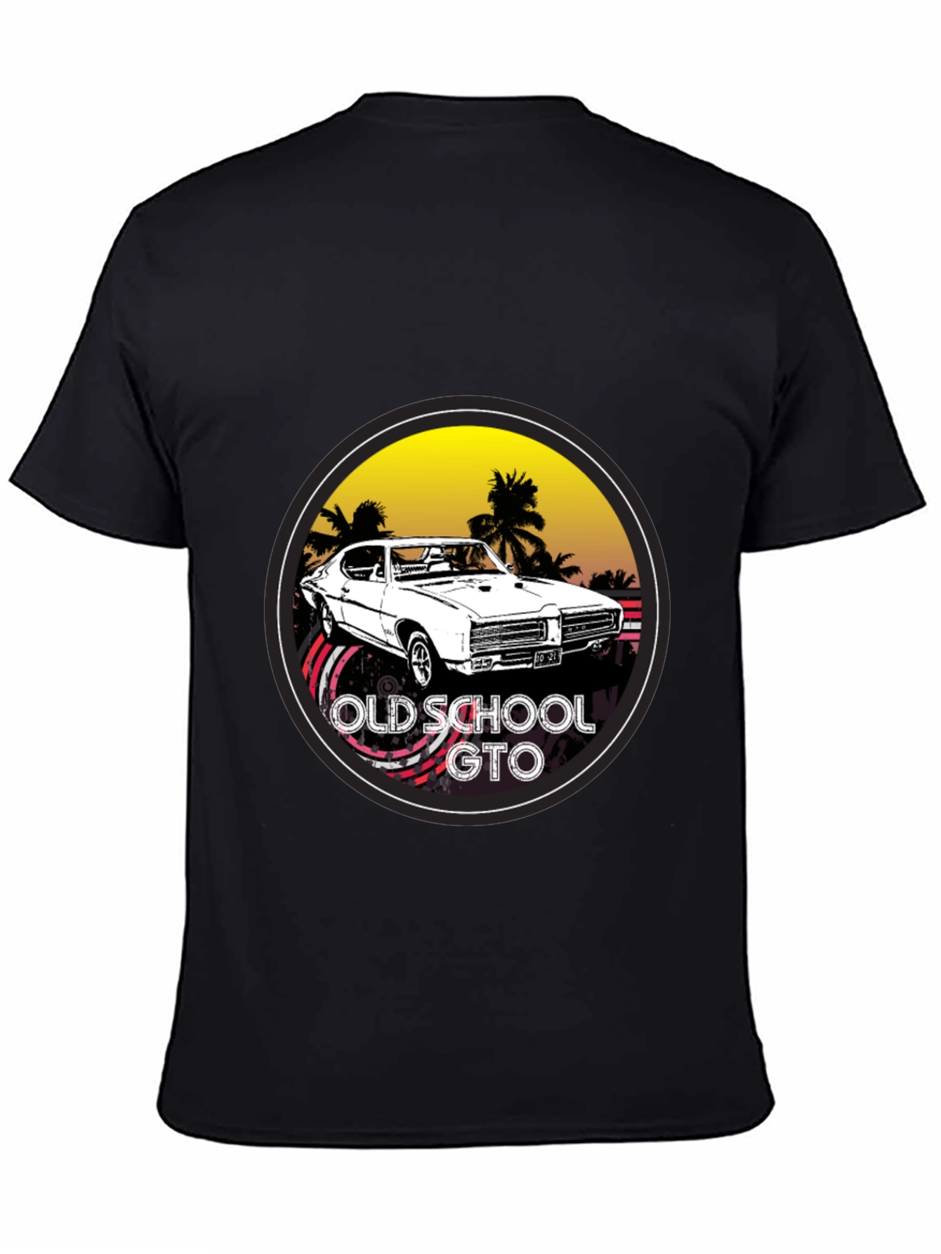 Black Old School GTO T-Shirt - Classic Car Tee view 4