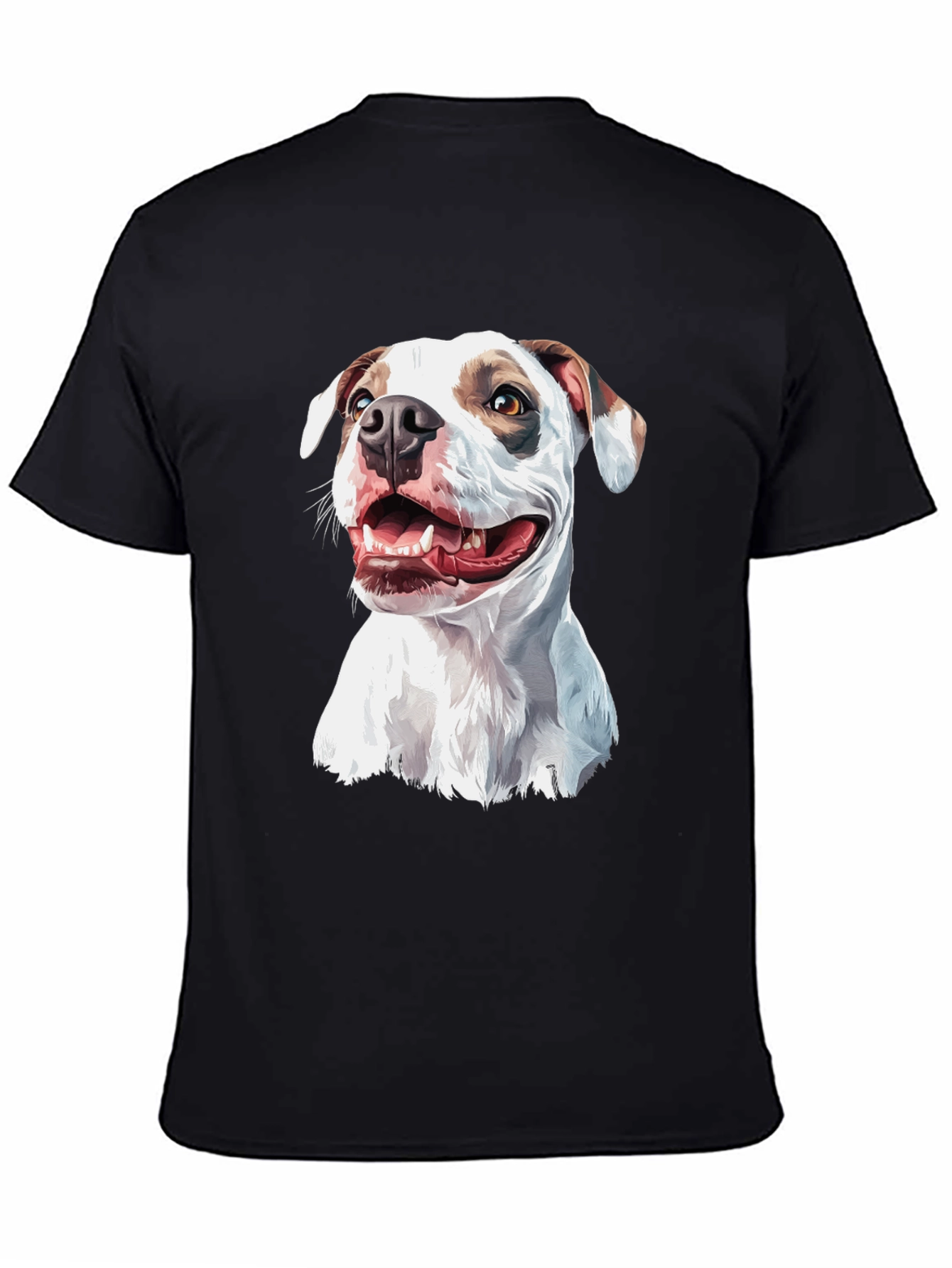 Black Dog Graphic Tee - Black Cotton Blend Casual Shirt view 4
