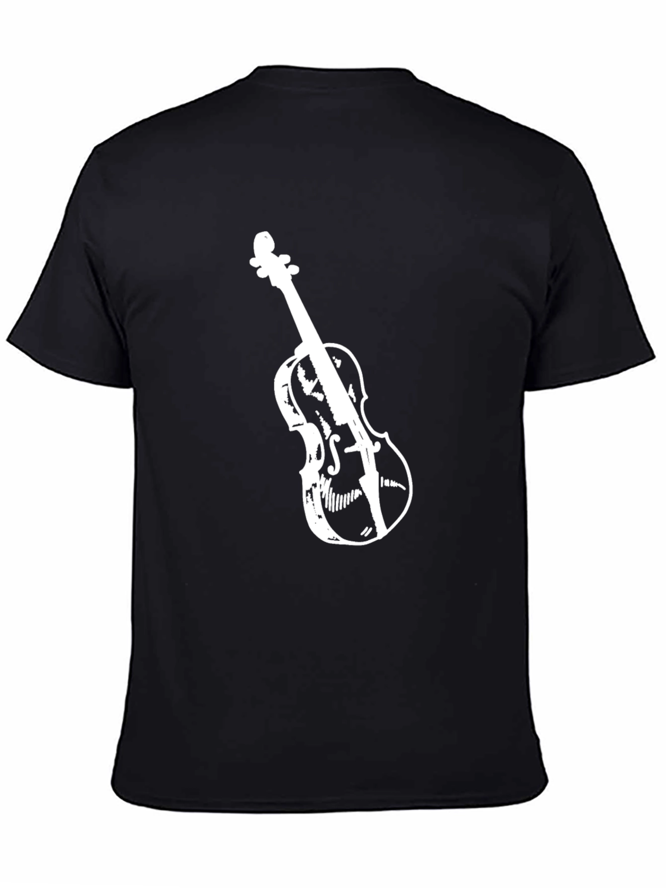 Black Violin Graphic Tee - Black Casual T-Shirt view 4