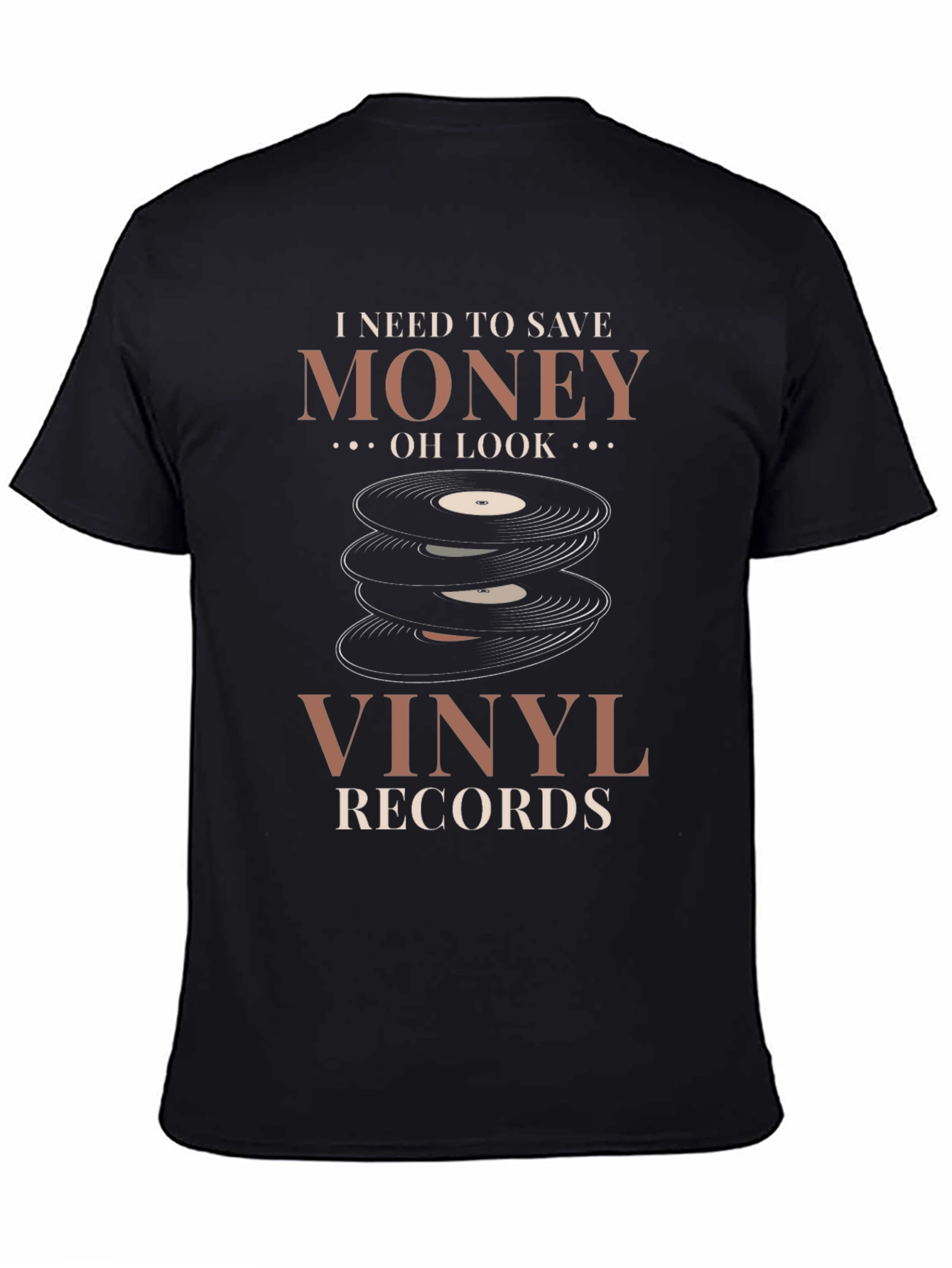 Black Vinyl Records T-Shirt: Save Money, Oh Look! view 4